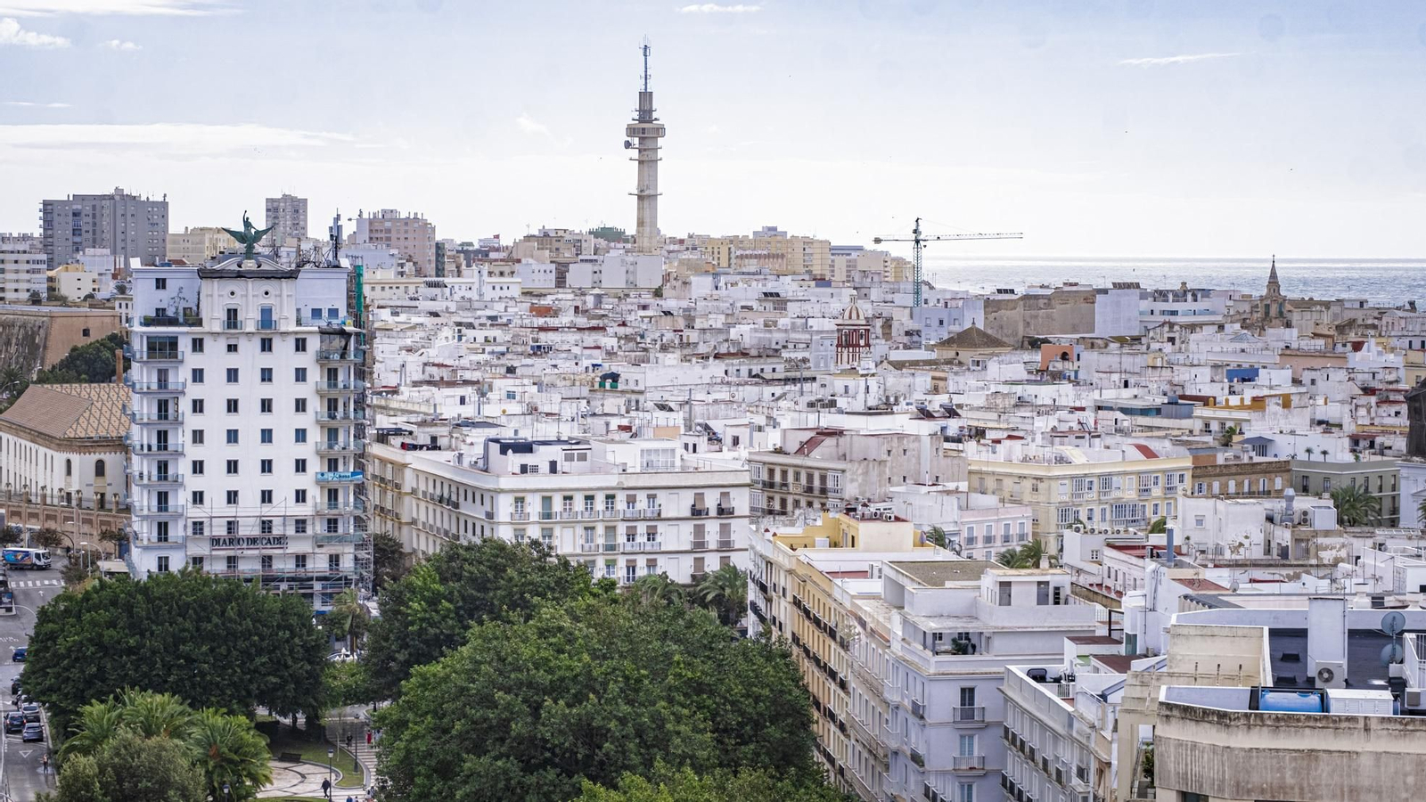 Vista aérea de la ciudad de Cádiz.