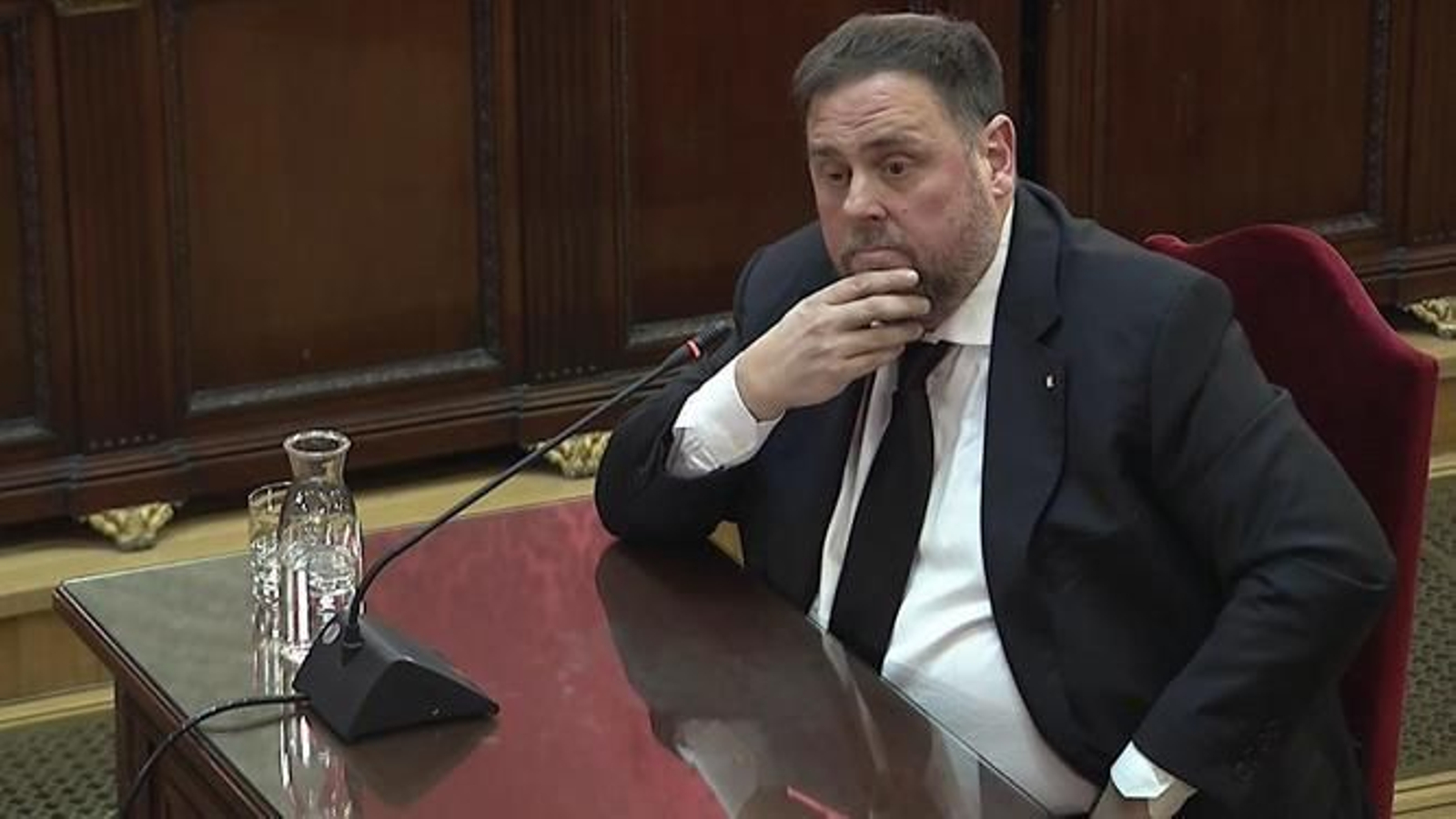 Oriol Junqueras, durante el juicio del 'procés'.