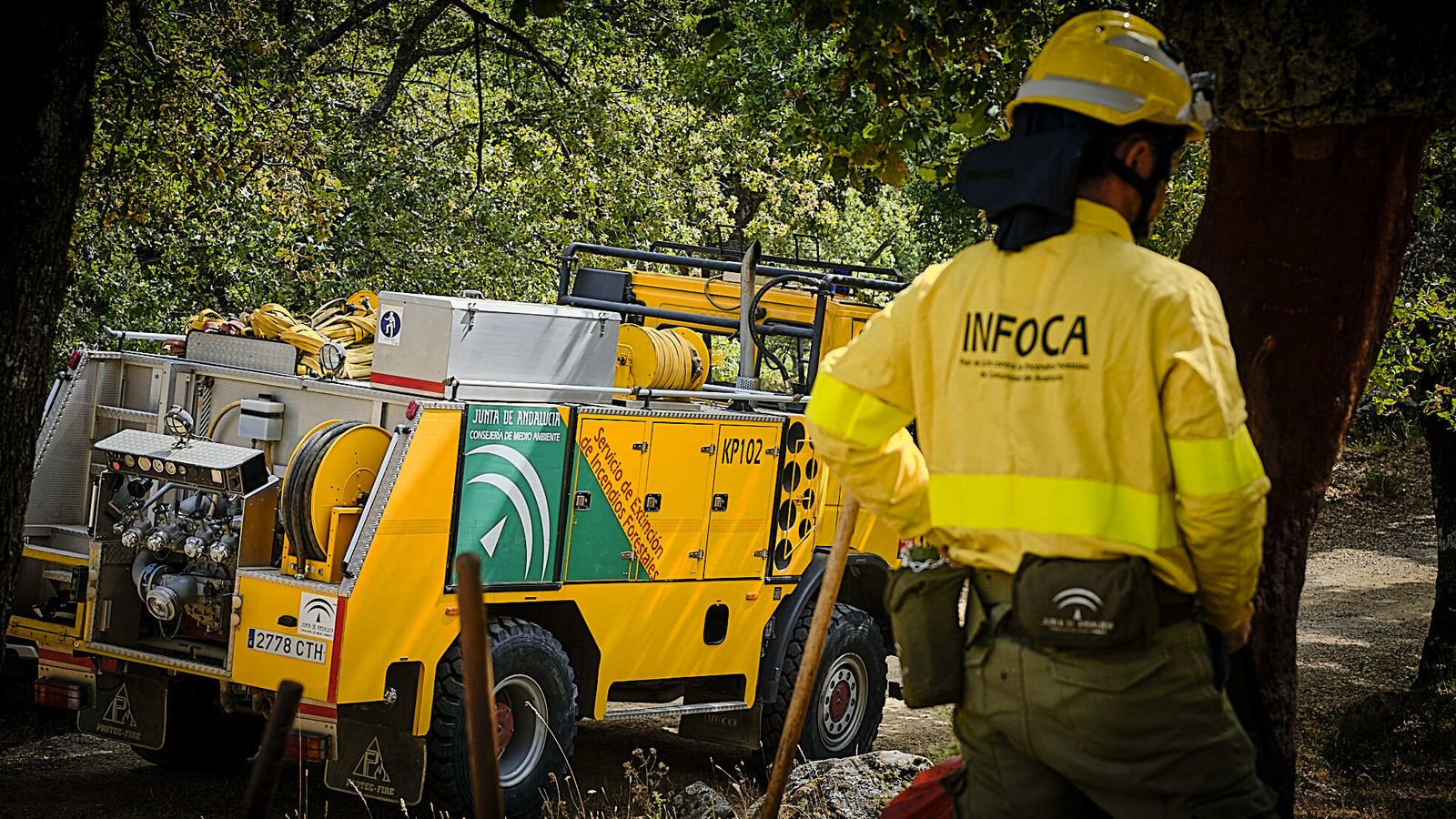 Simulacro de incendio del CEDEFO de Algodonales.