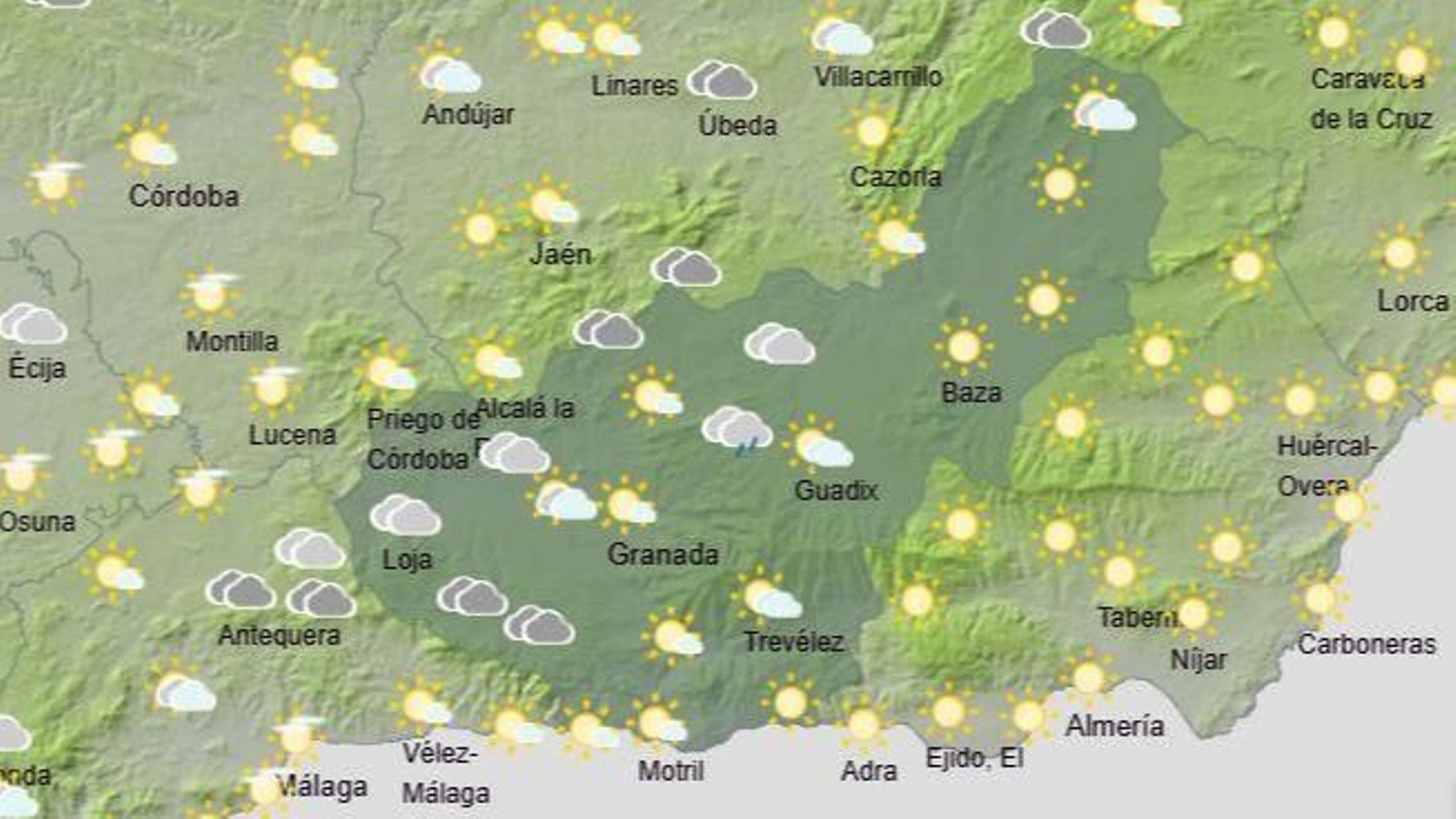 El Tiempo en Granada el 18 de septiembre de 2025