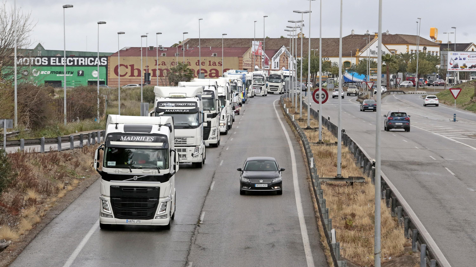 Caravana de transportistas por Jerez