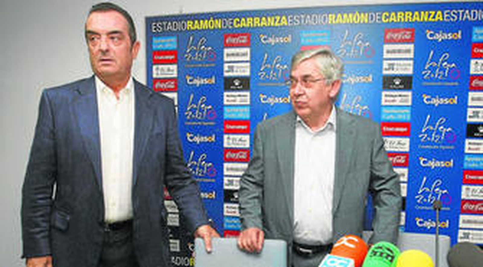 Javier Moyano y Antonio Muñoz, durante una comparecencia conjunta ante los medios de comunicación el pasado mes de junio.