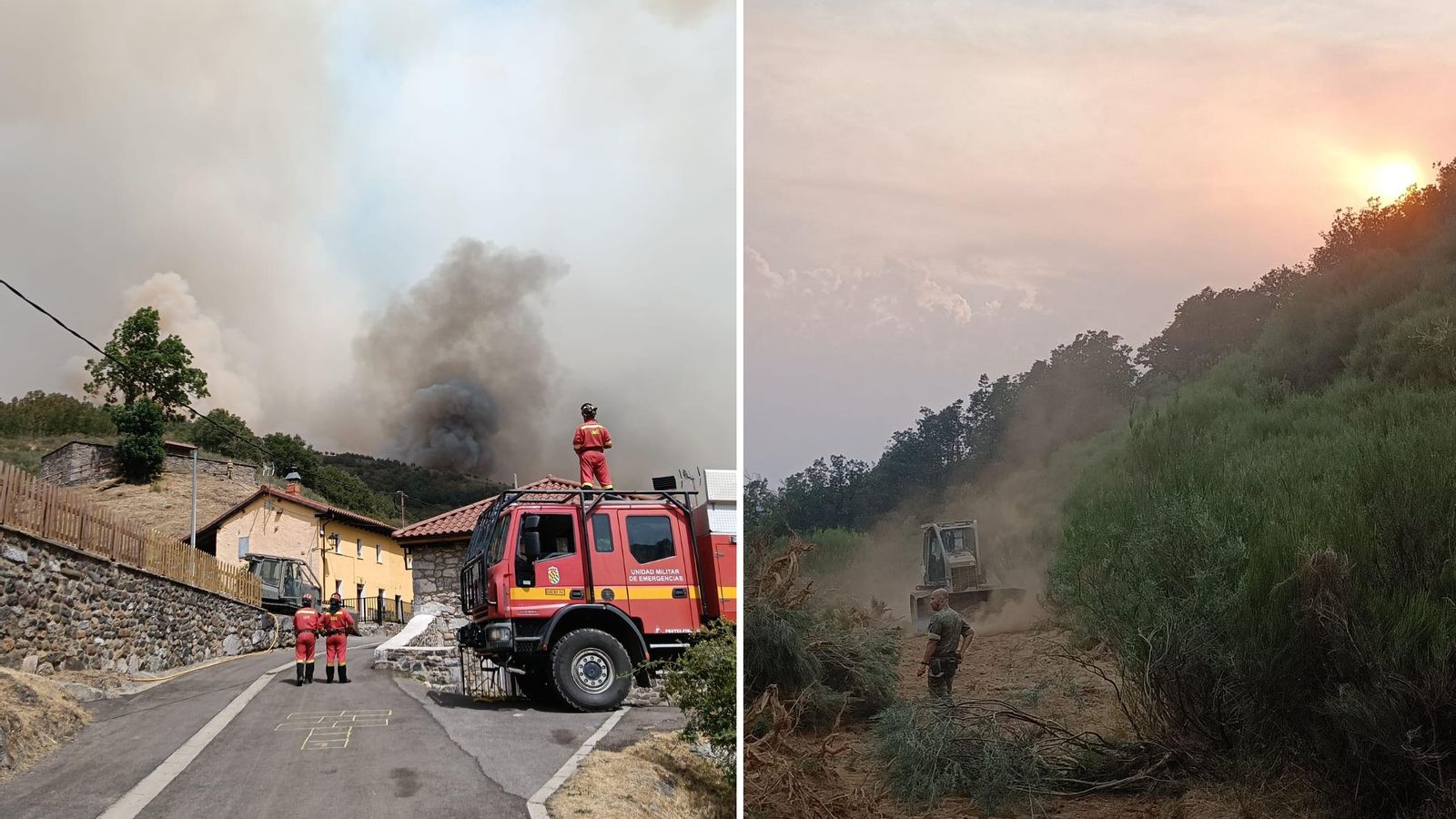 En Yeres han desplegado bajo las órdenes de la UME