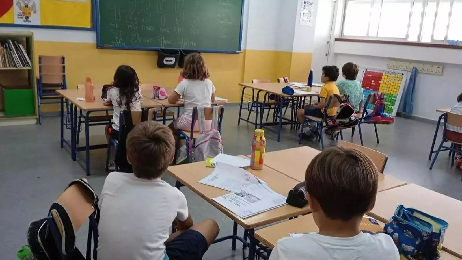 El interior de un aula en Cádiz