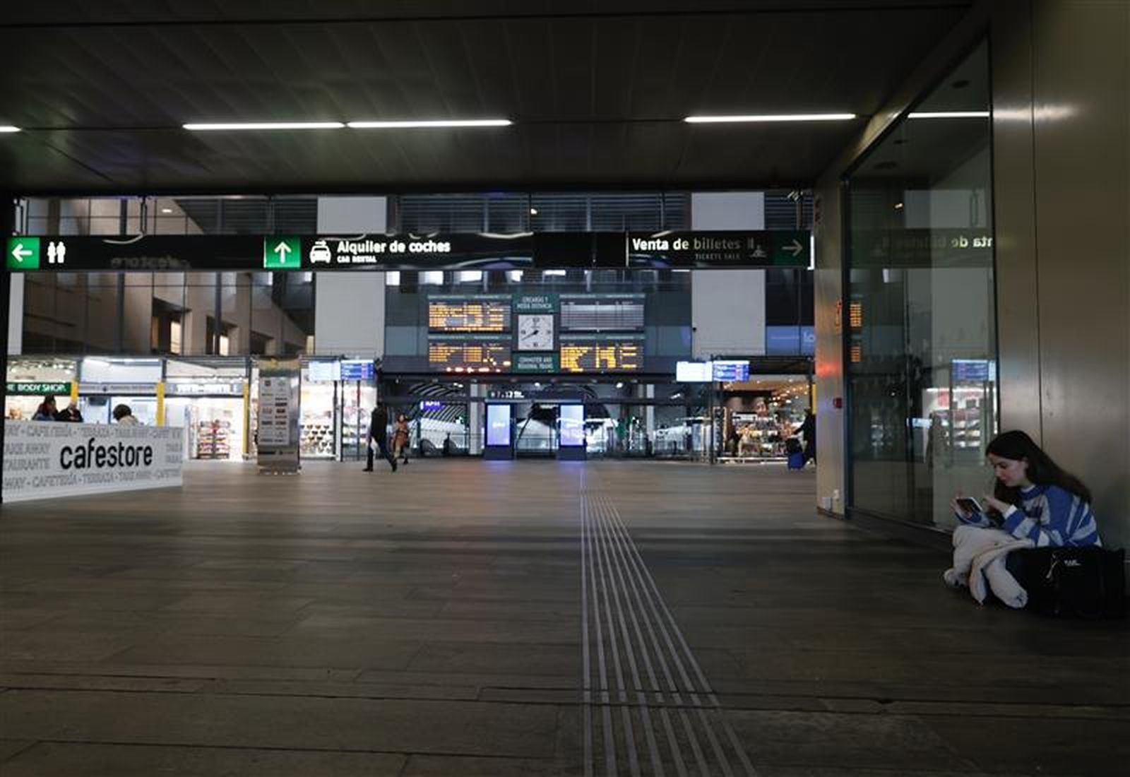 La Estación de Santa Justa en Sevilla durante la huelga de maquinistas