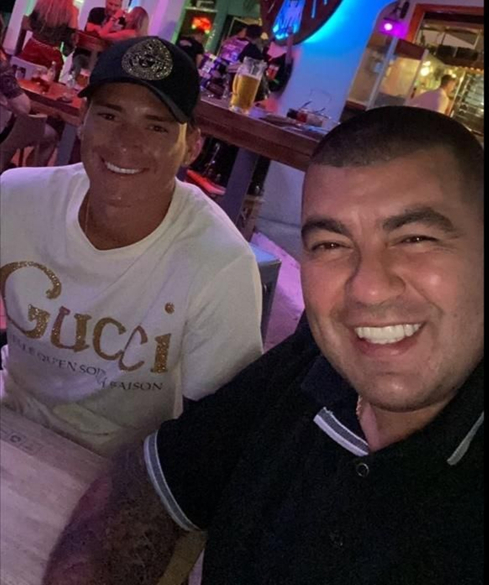 Núñez con su representante el sábado.