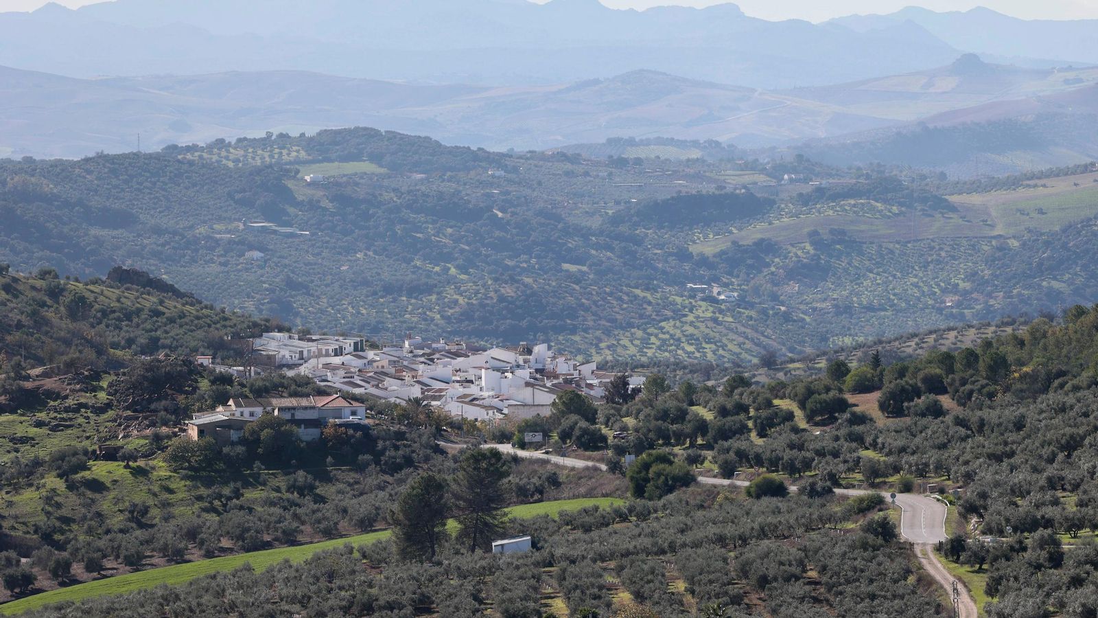 Vista panorámica de Pruna, enclavada en plena Sierra Sur.