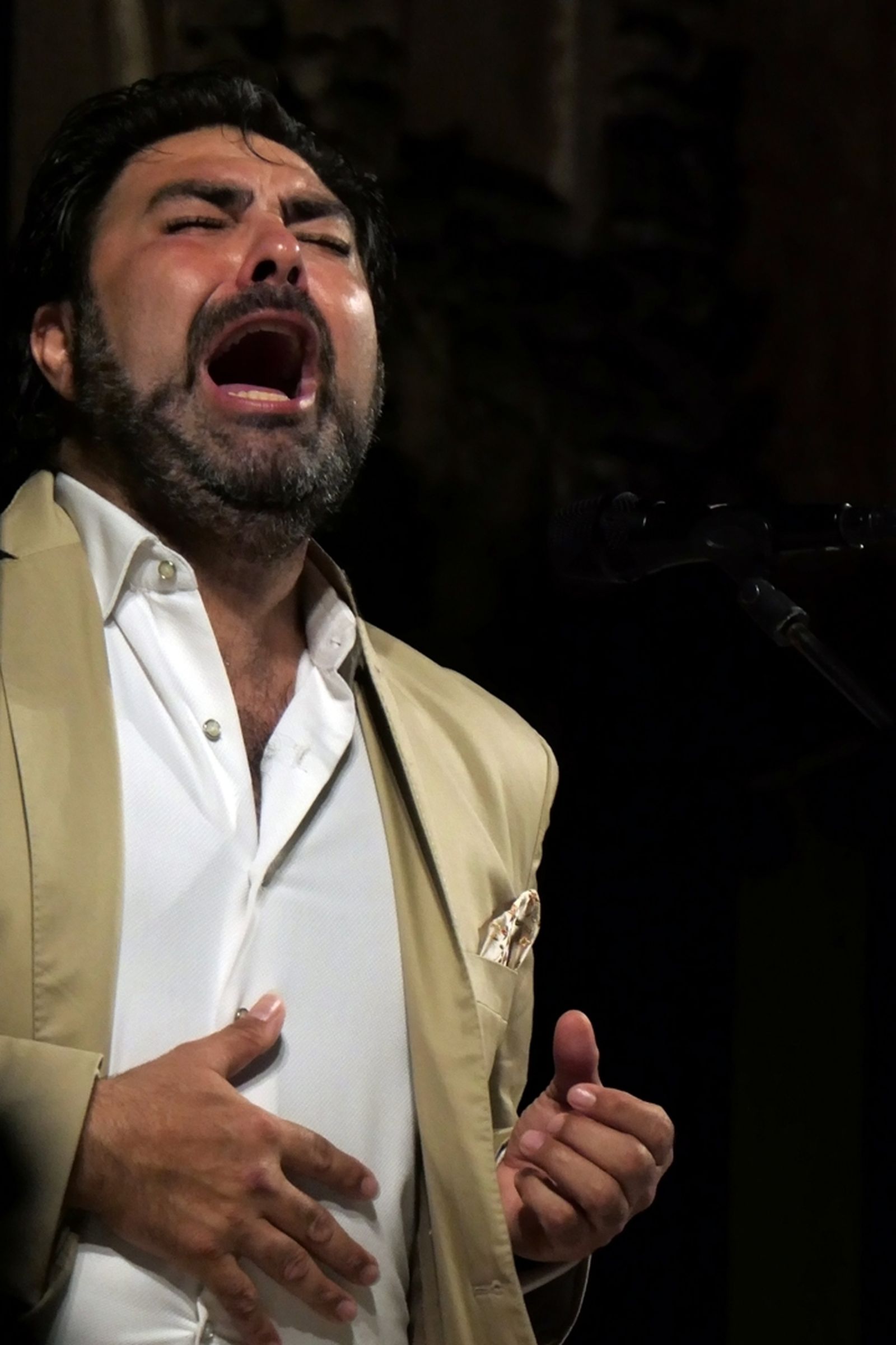 Antonio Campos en un momento del recital.