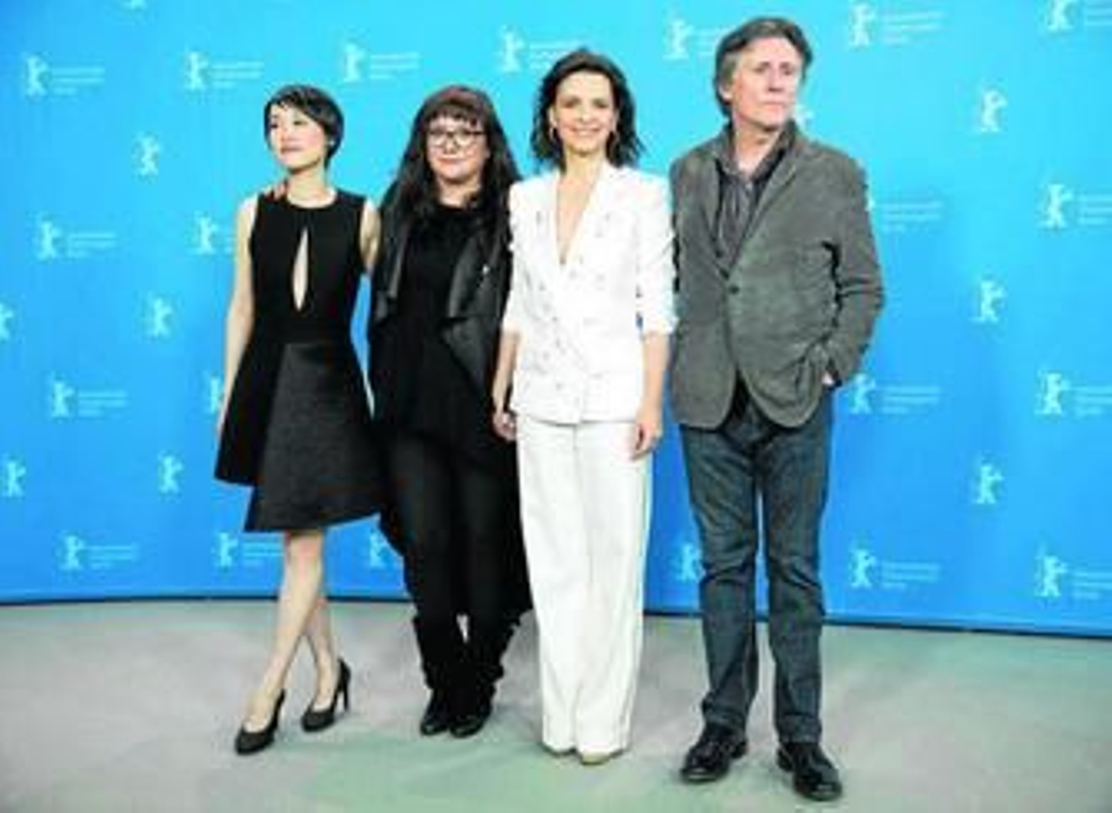 Kikuchi, Coixet, Binoche y Byrne, en la presentación de la cinta en Berlín.