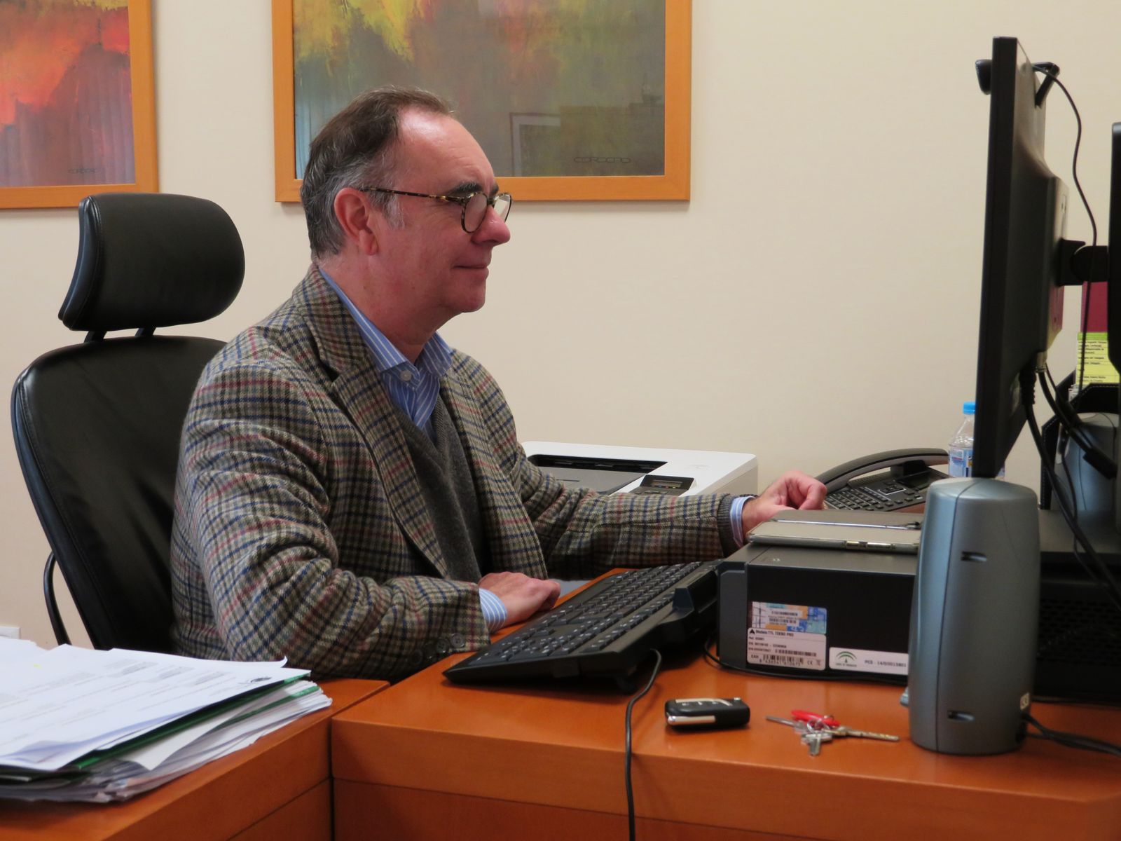 El delegado de Empleo, Antonio Augustín, durante el encuentro virtual.