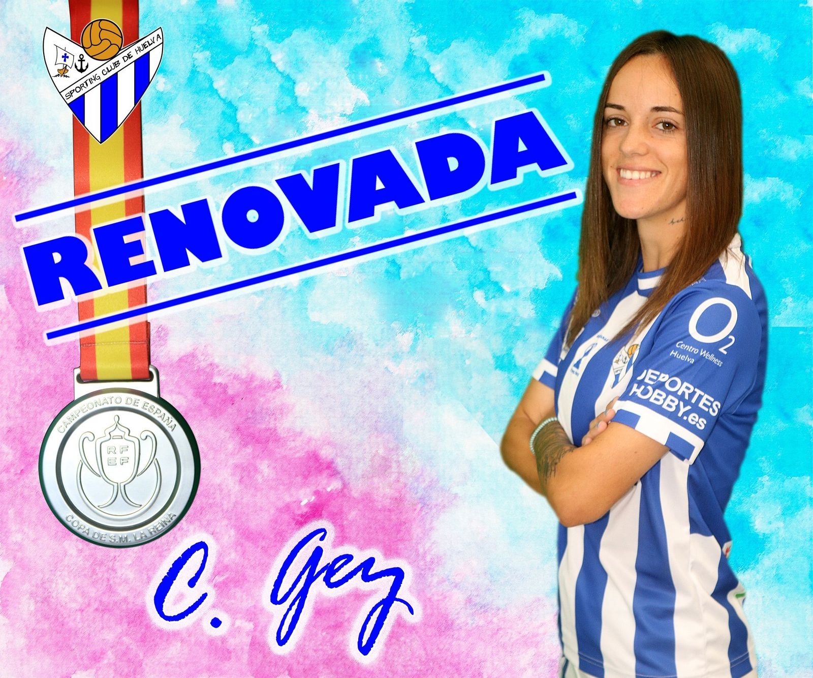 Cristina Gey seguirá vistiendo de albiazul en la nueva temporada.