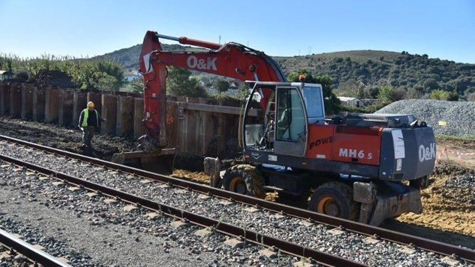 Obras en la estación de San Roque.