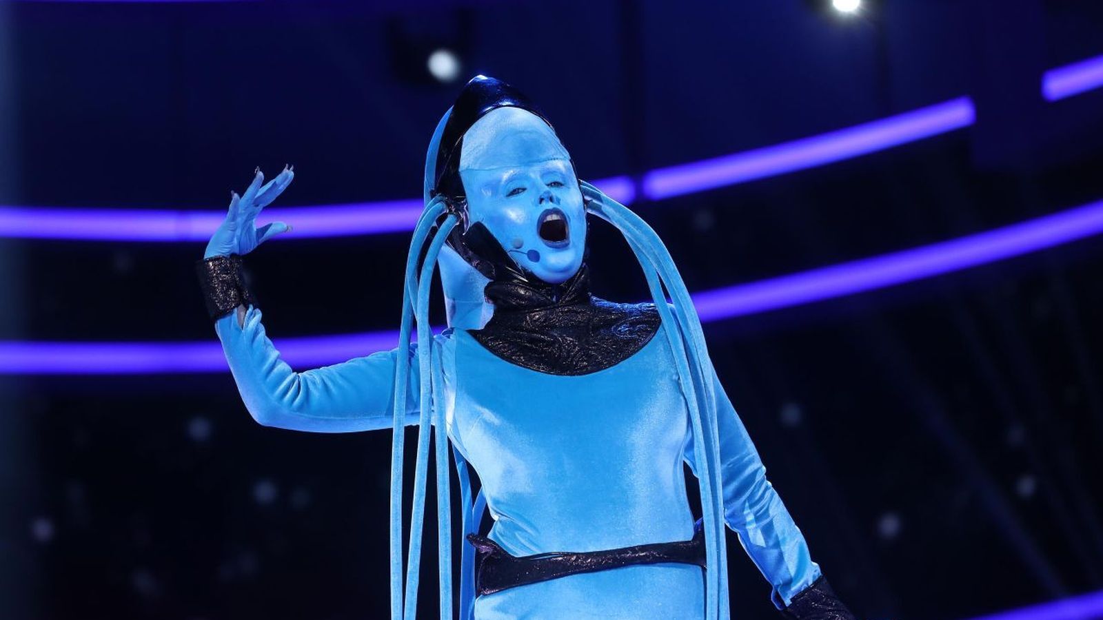 Ramos, caracterizada como Diva Plavalaguna, de la película 'El quinto elemento'.