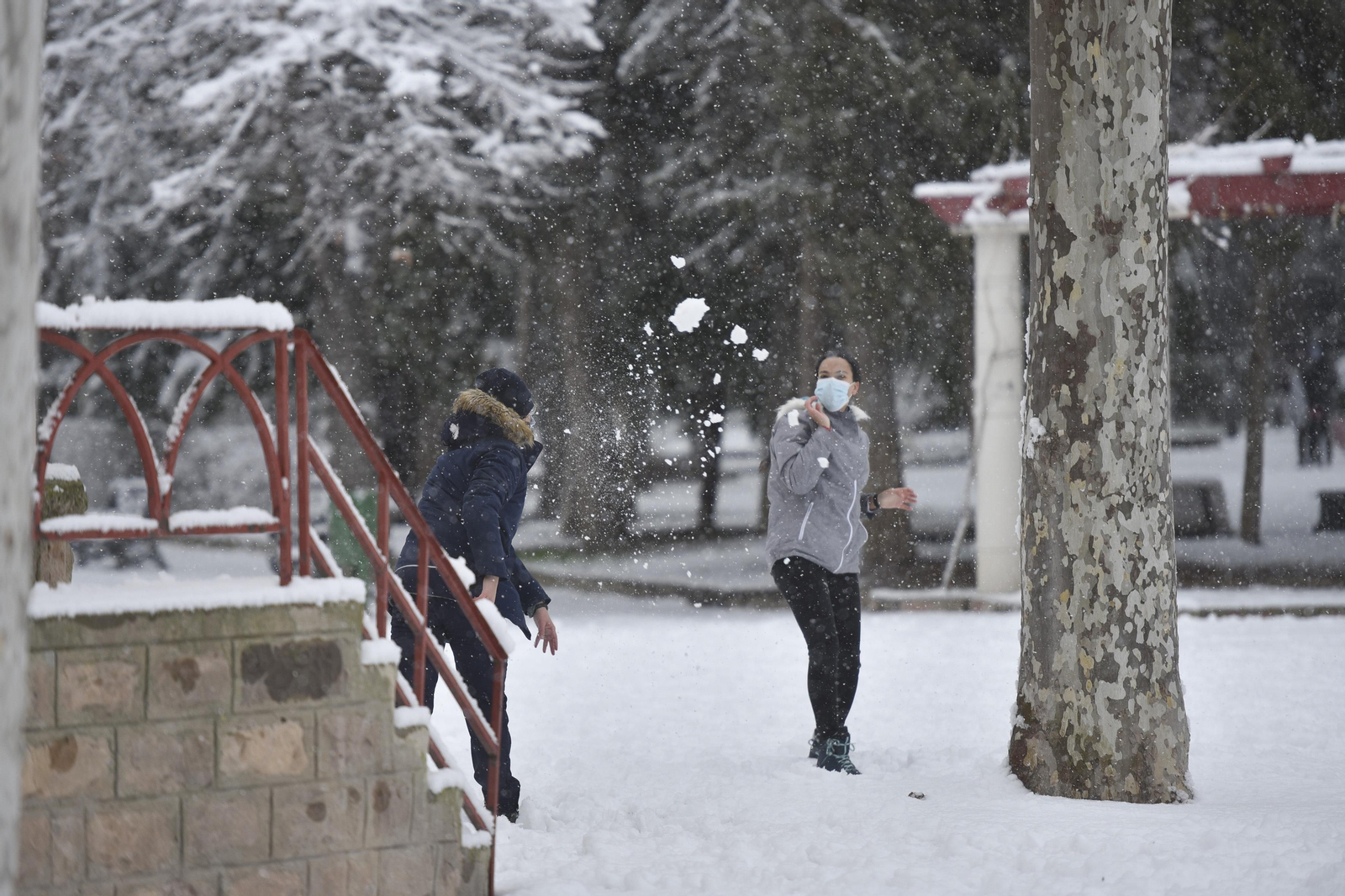 El segundo día del temporal 'Filomena' en imágenes: más nieve y caos