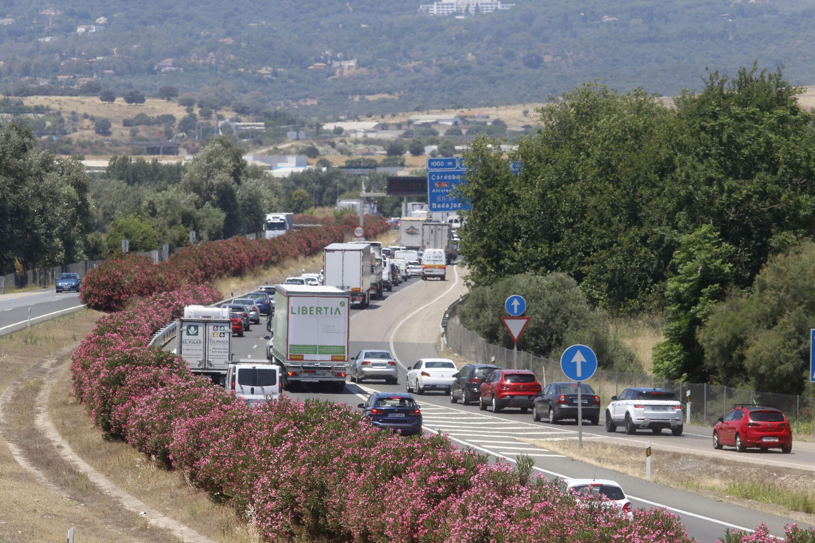 Retenciones en la A-4 tras un accidente de tráfico