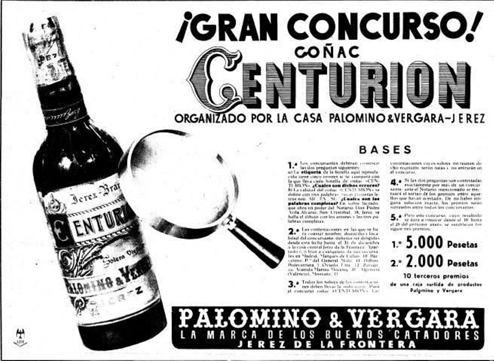 Campaña publicitaria para el brandy ‘Centurión’, 1945.