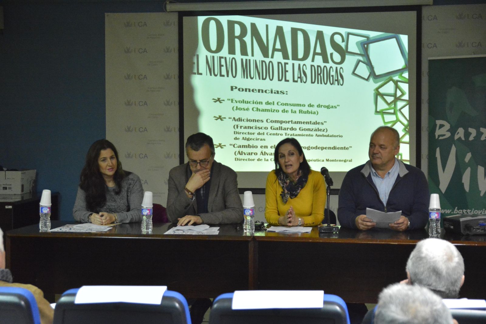 La concejal Paula Conesa; el subdelegado de la Junta, Ángel Gavino; la delegada de la UCA, Inmaculada Santiago; y el presidente de Barrio Vivo, José Díaz.