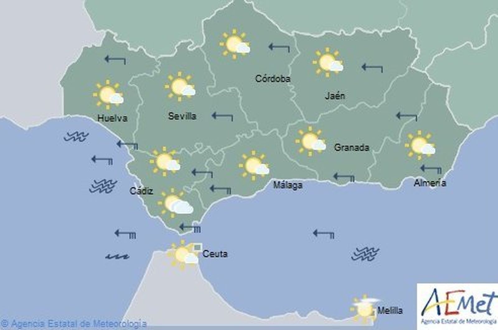 Previsión de Aemet para este viernes.