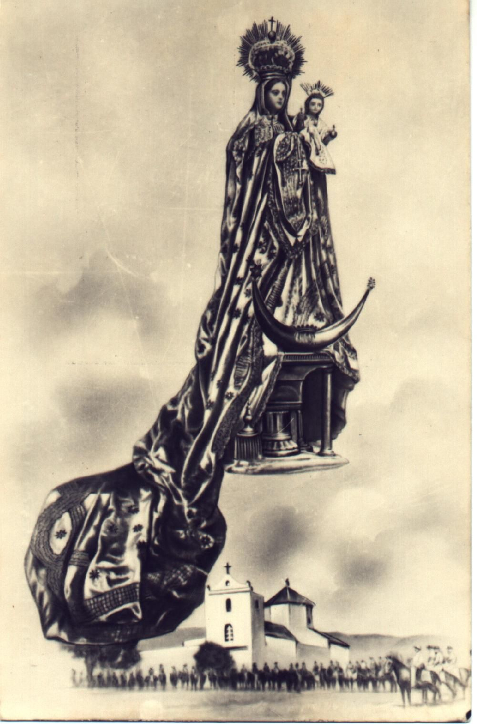 Una postal de la Virgen de la Luz.