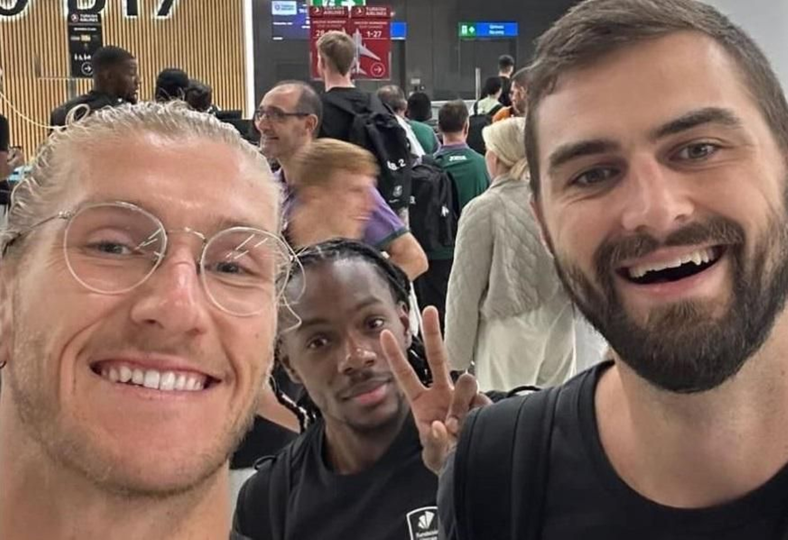 Osetkowski, Perry y Kravish,durante el viaje.