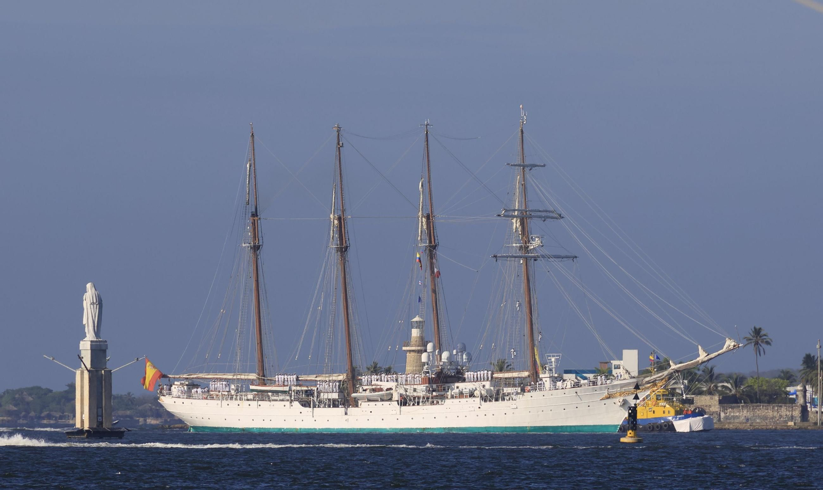 Las imágenes de la parada del 'Juan Sebastián de Elcano' en Cartagena de Indias (Colombia)