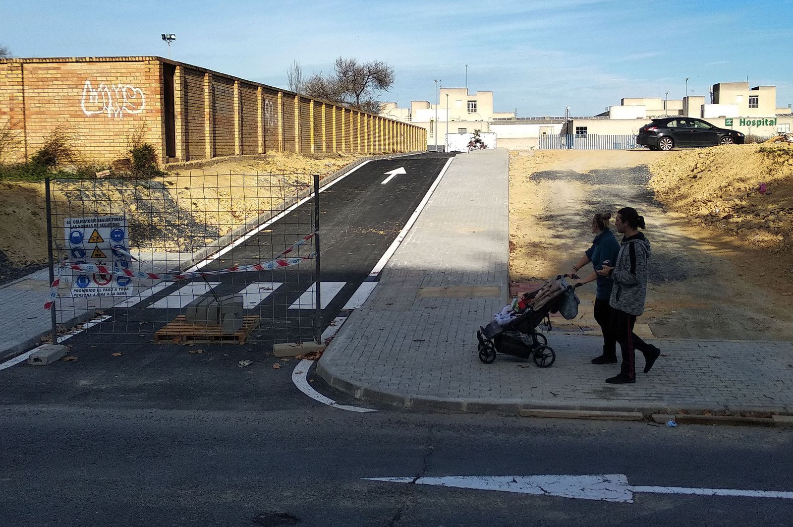 Imagen del nuevo acceso al aparcamiento, pendiente de su apertura.