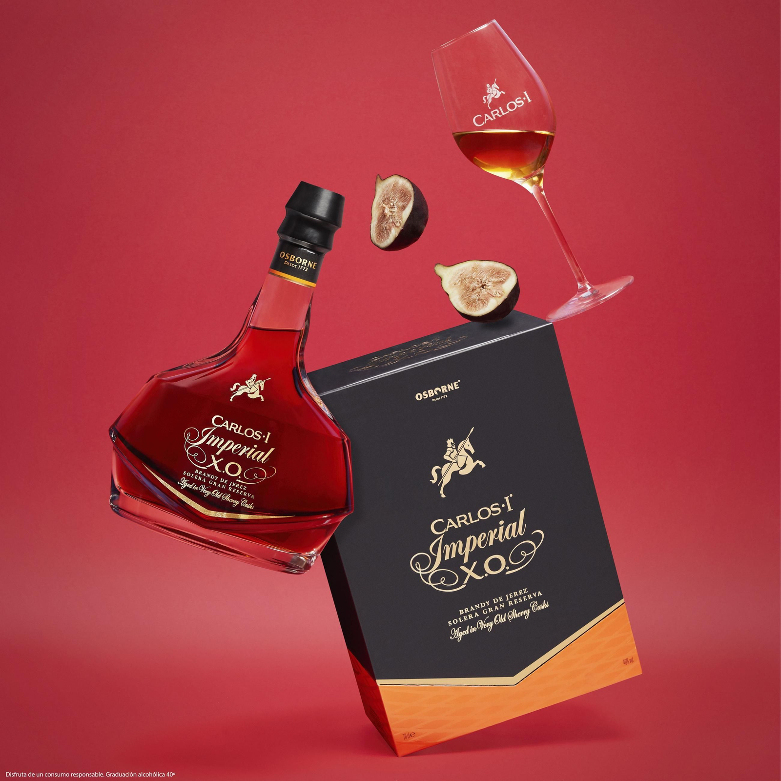 Carlos I Imperial. Disfruta de un consumo responsable. Graduación alcohólica 40º