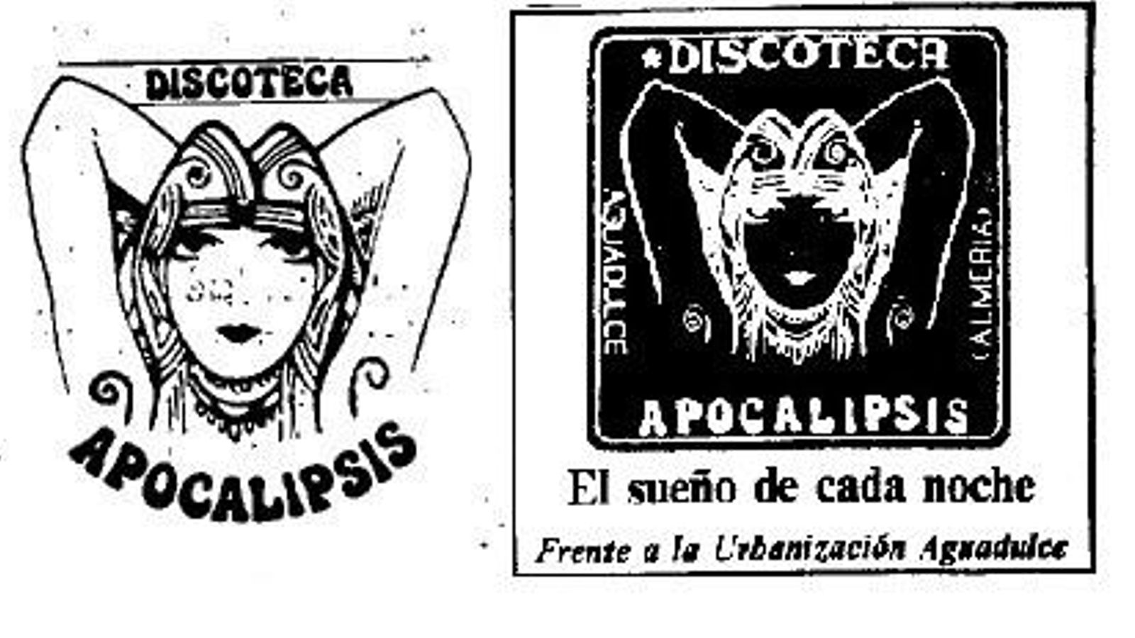 Logotipo y posavasos de la discoteca Apocalipsis