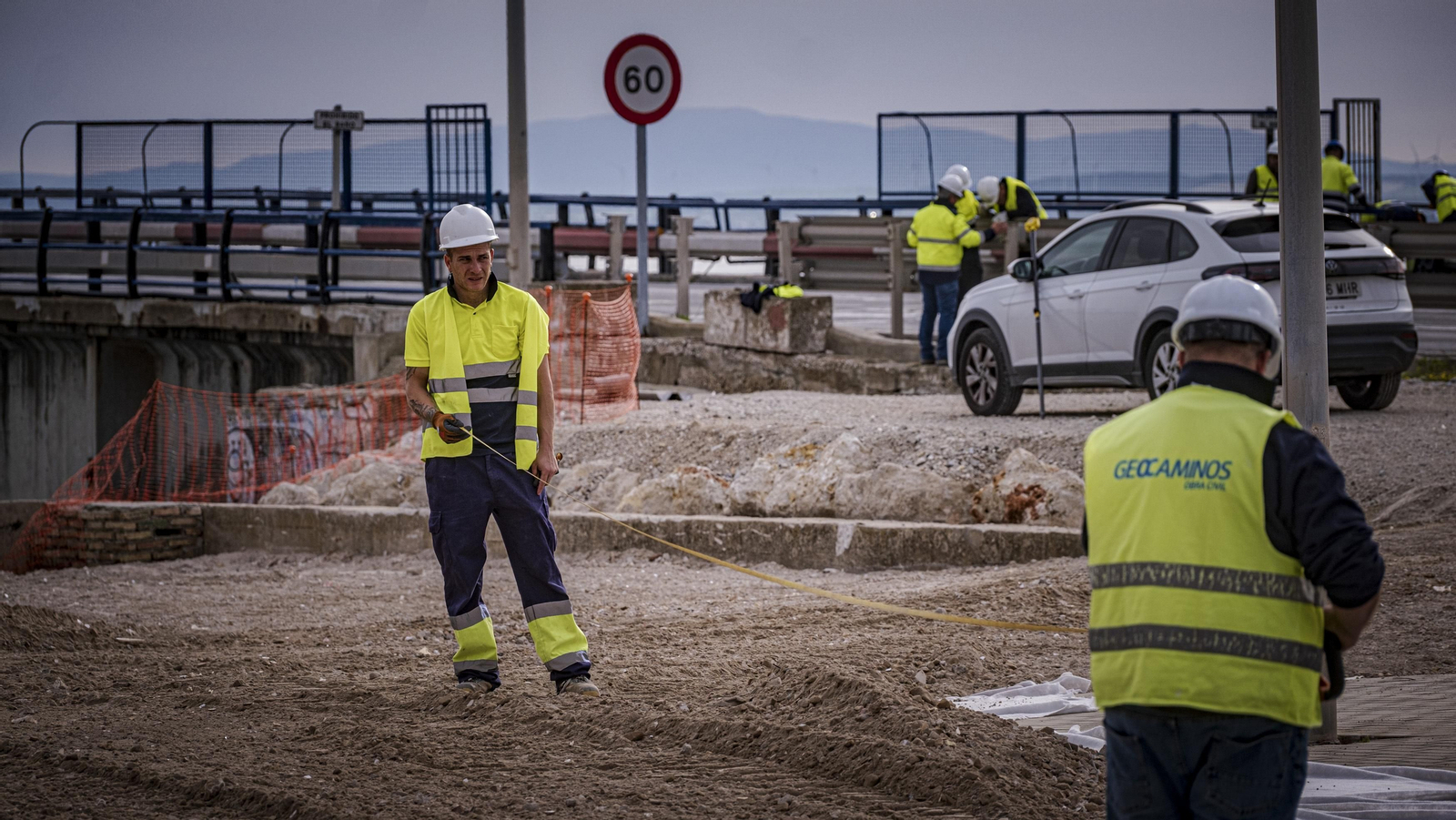 Primera mañana con el Puente Carranza cortado por obras