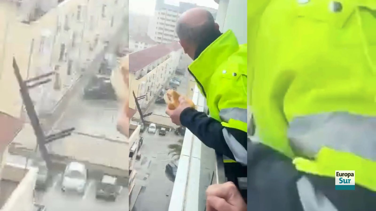 Sillas y mesas vuelan desde un edificio de más de 60 metros en Gibraltar por el temporal Joseph