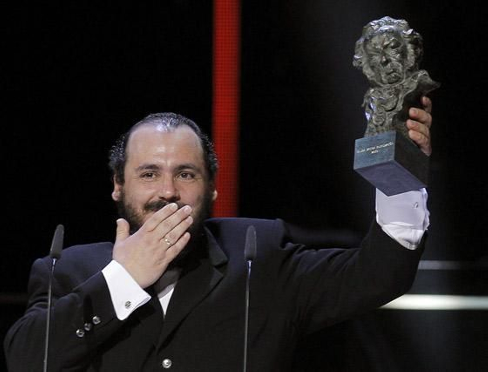 El actor malagueño Joaquín Núñez, premio al mejor actor revelación por 'Grupo 7'. / EFE