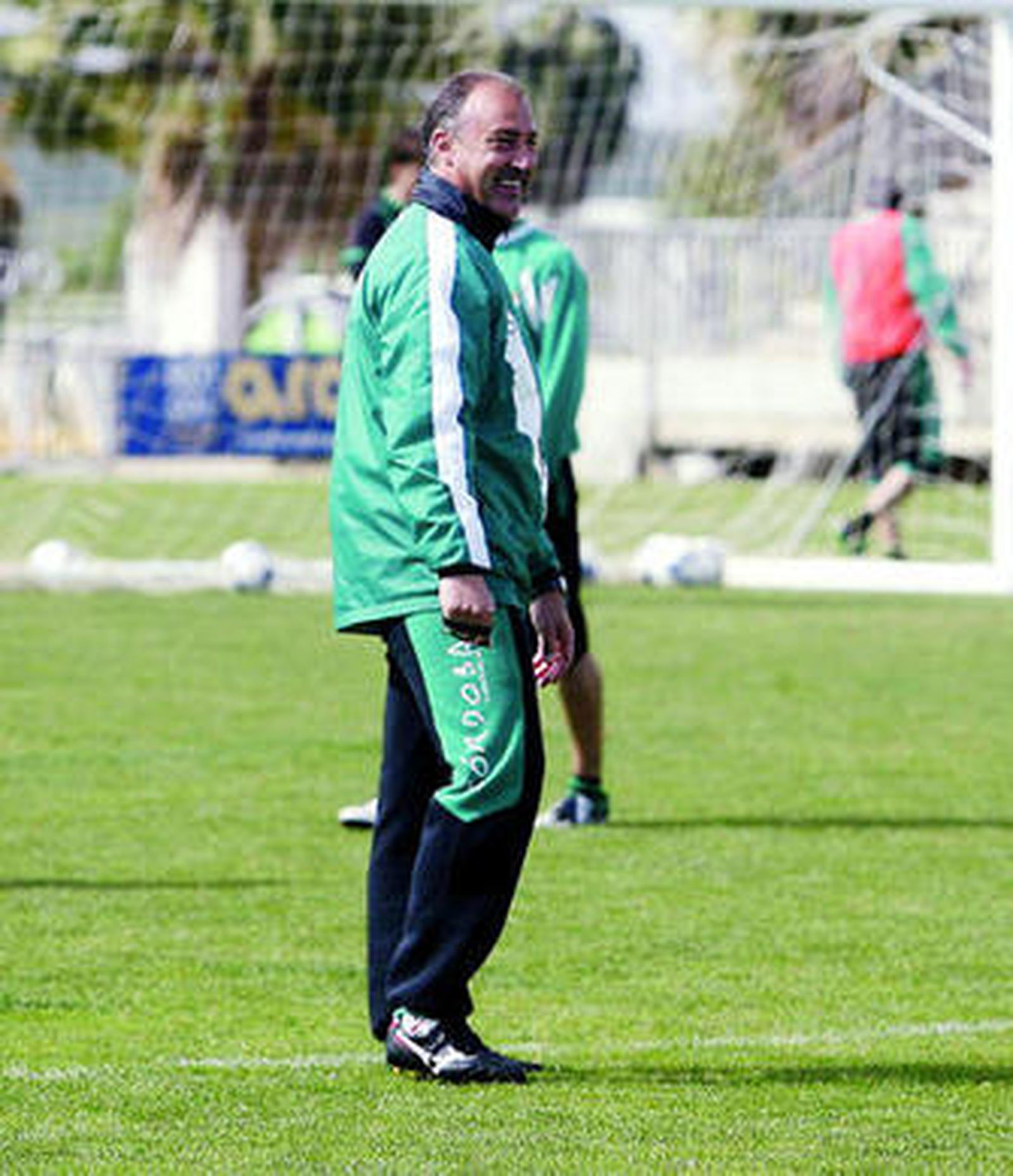 Juan Luna Eslava sonríe durante el entrenamiento de ayer.