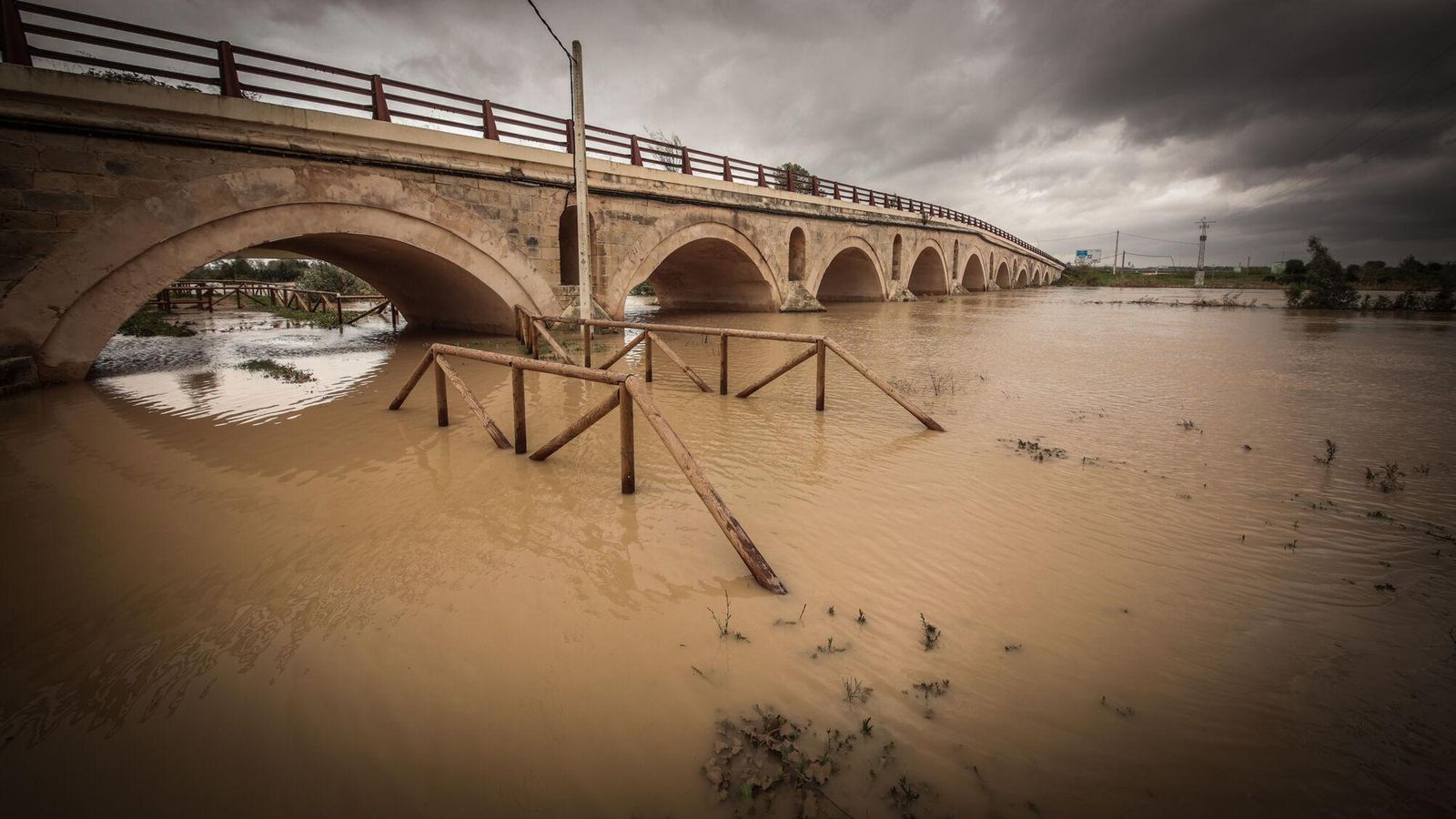 Estado en el que se encontraba el pasado viernes el puente de La Cartuja.