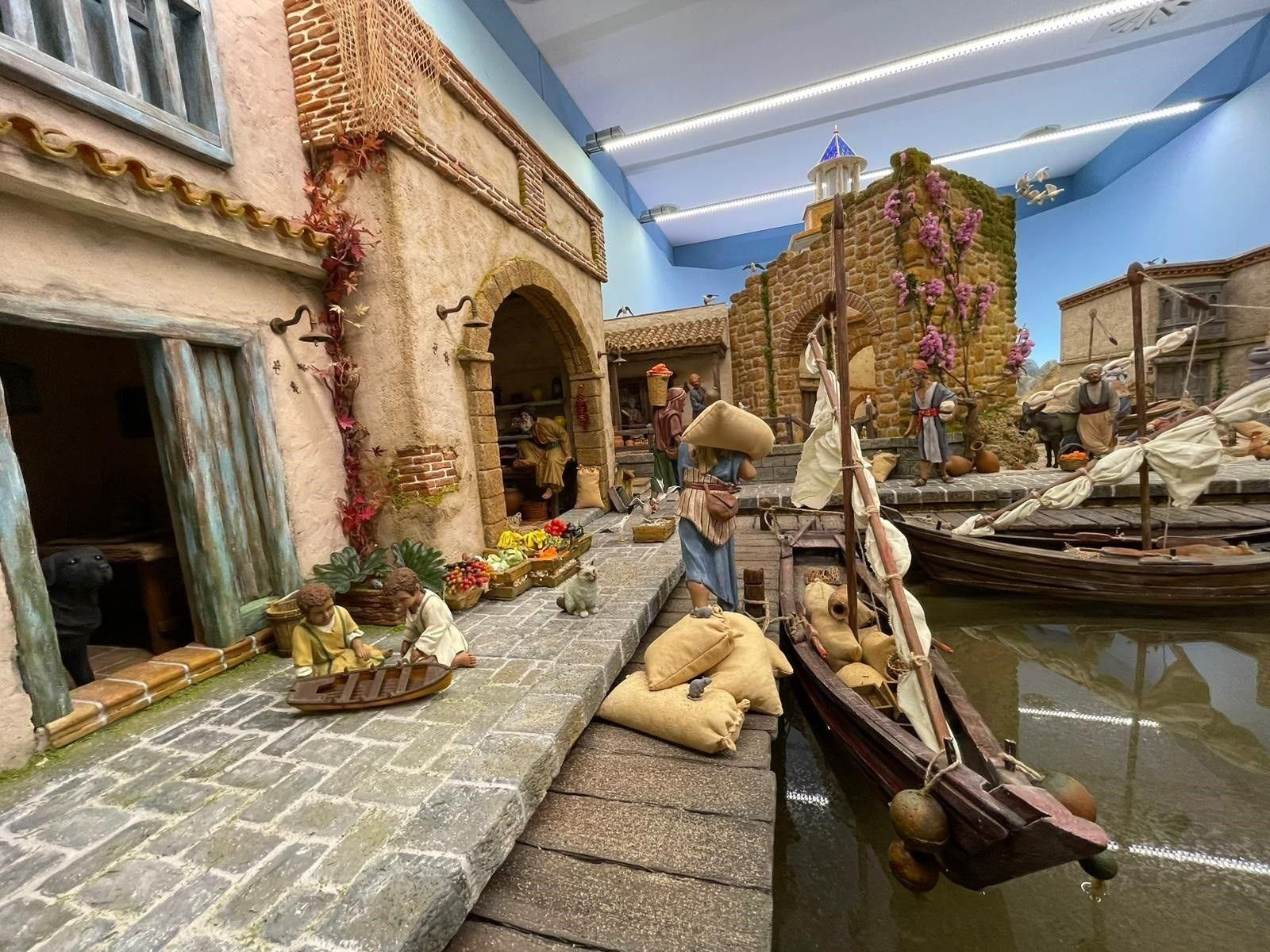 El belén marinero que preside la campaña de Navidad del Hospital Clínico de Málaga