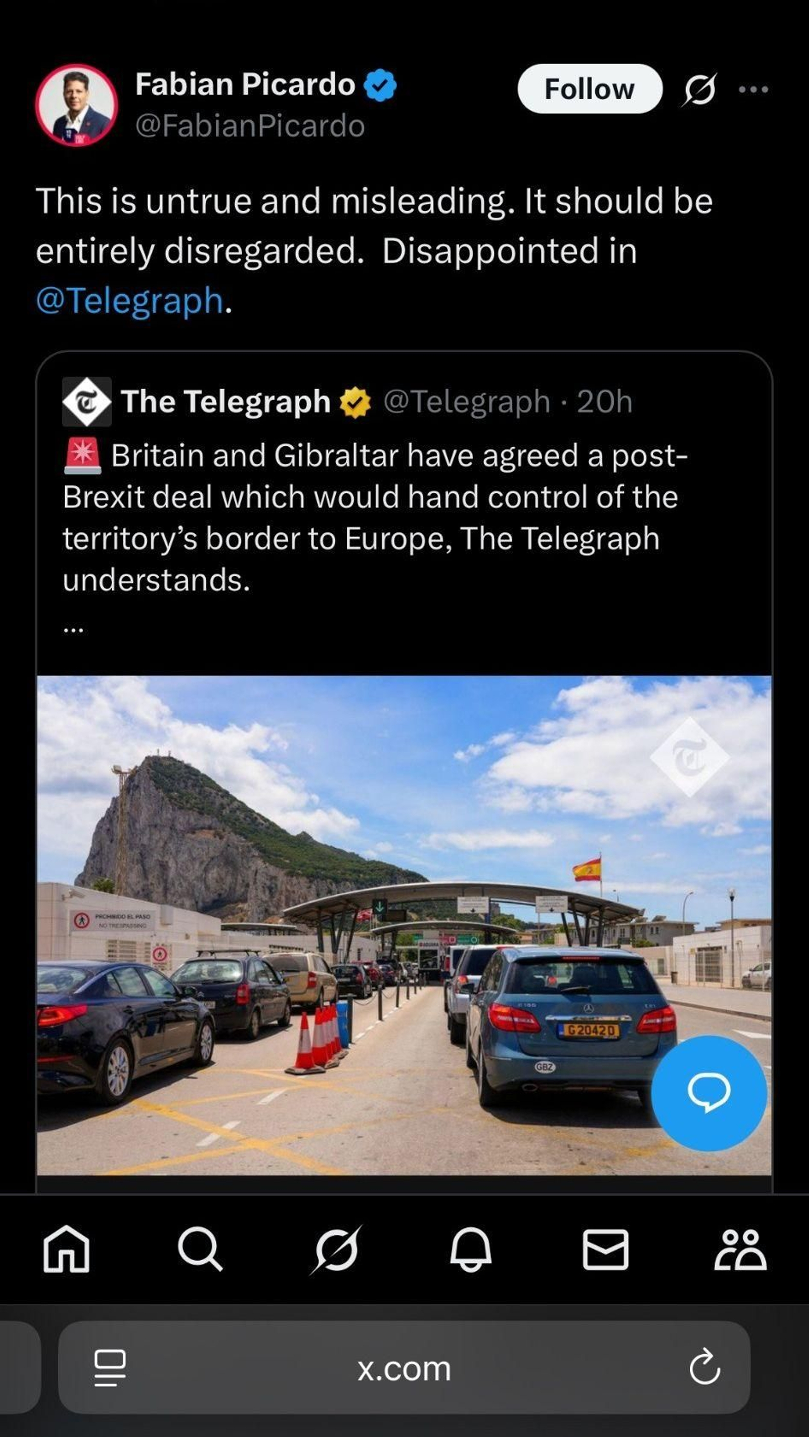 Extraña pataleta de Picardo antes de firmar el acuerdo que confirma lo publicado por 'The Telegraph'. Extraña pataleta de Picardo antes de firmar el acuerdo que confirma lo publicado por 'The Telegraph'.