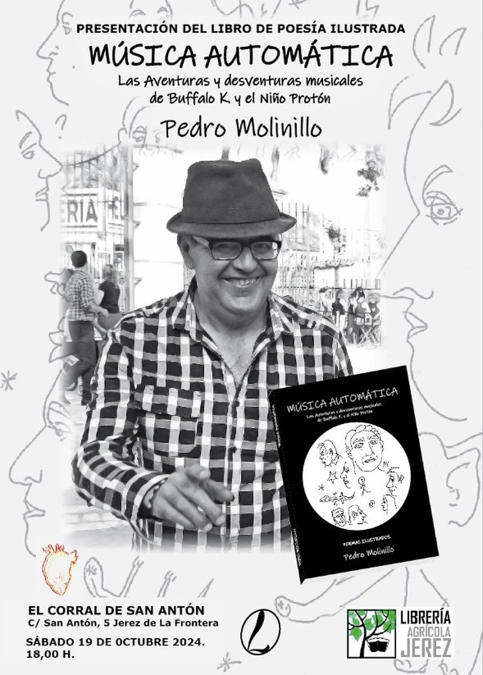 Invitación de la presentación del libro de Pedro Molinillo.
