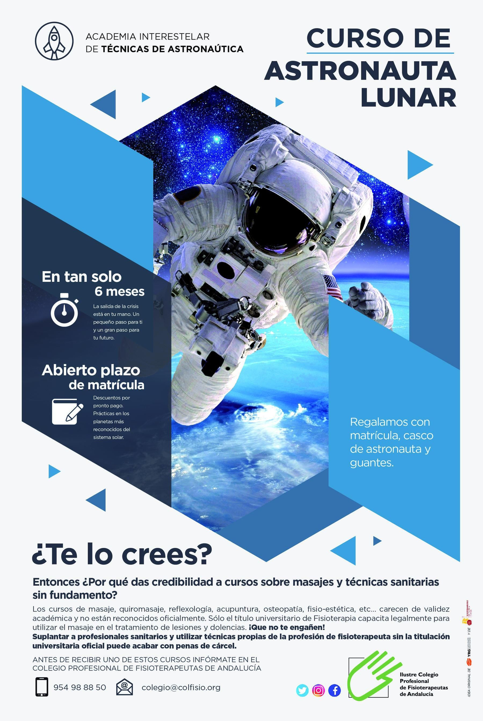 Cartel de la campaña contra el intrusismo en la Fisioterapia.