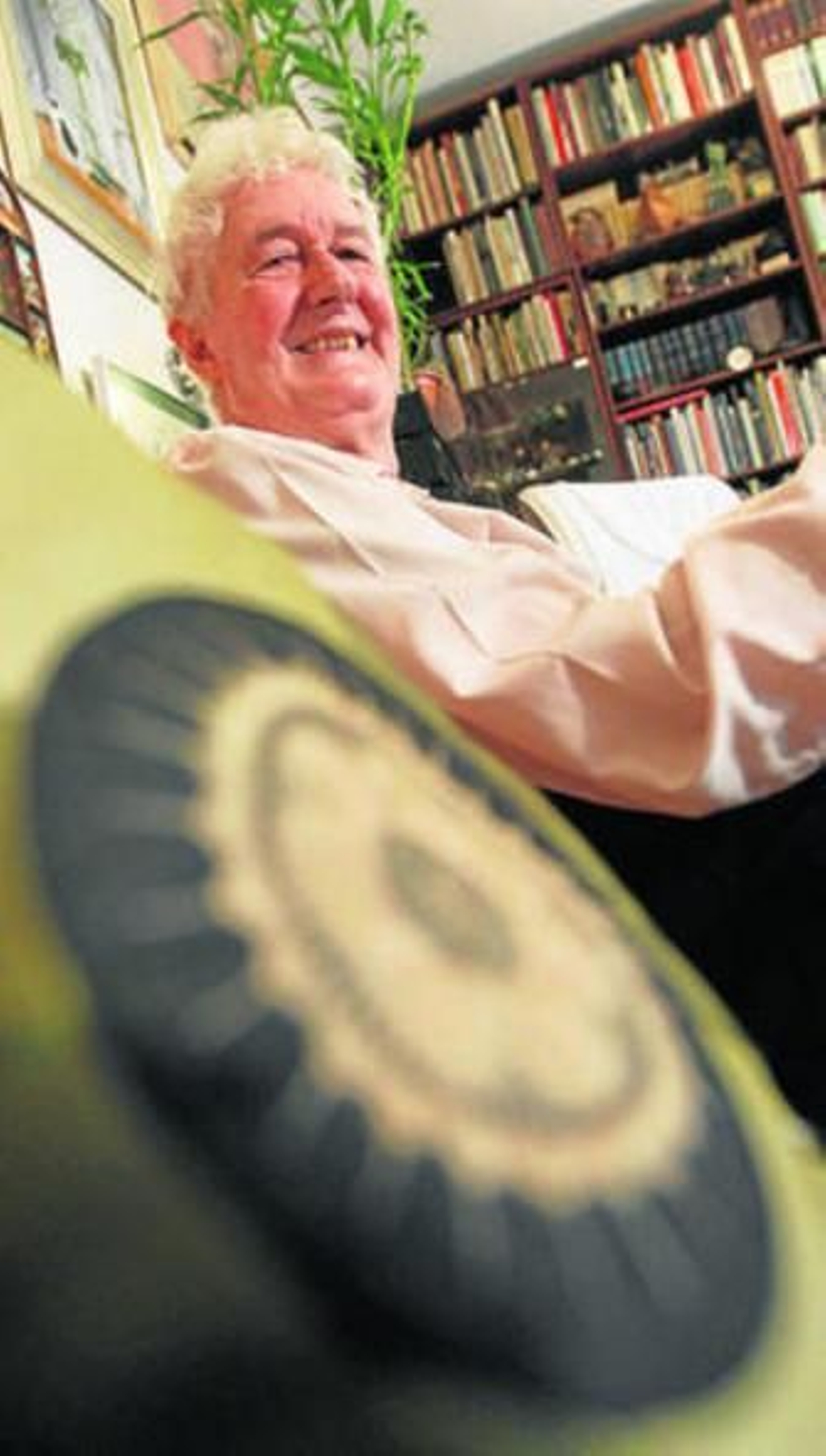 Grande, ayer, durante la entrevista.