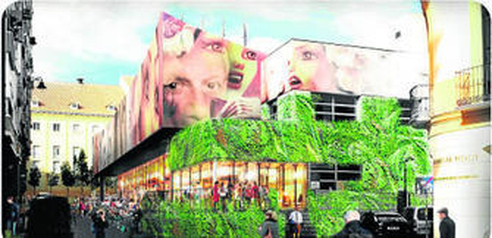 Recreación de la fachada propuesta en el proyecto de rehabilitación del mercado de la Merced de Málaga.