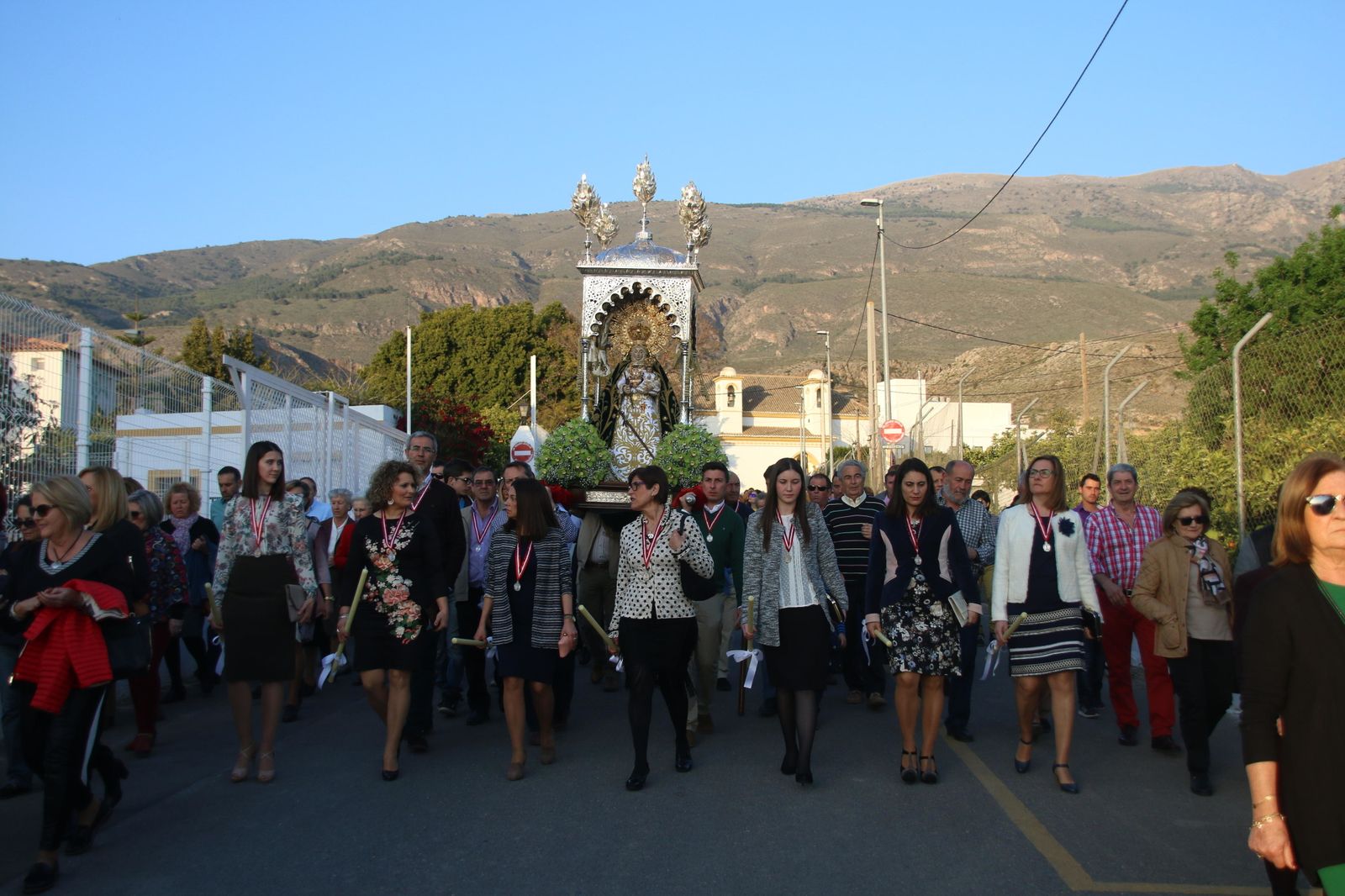 Las imágenes de la Virgen de Gádor en su recorrido a Berja