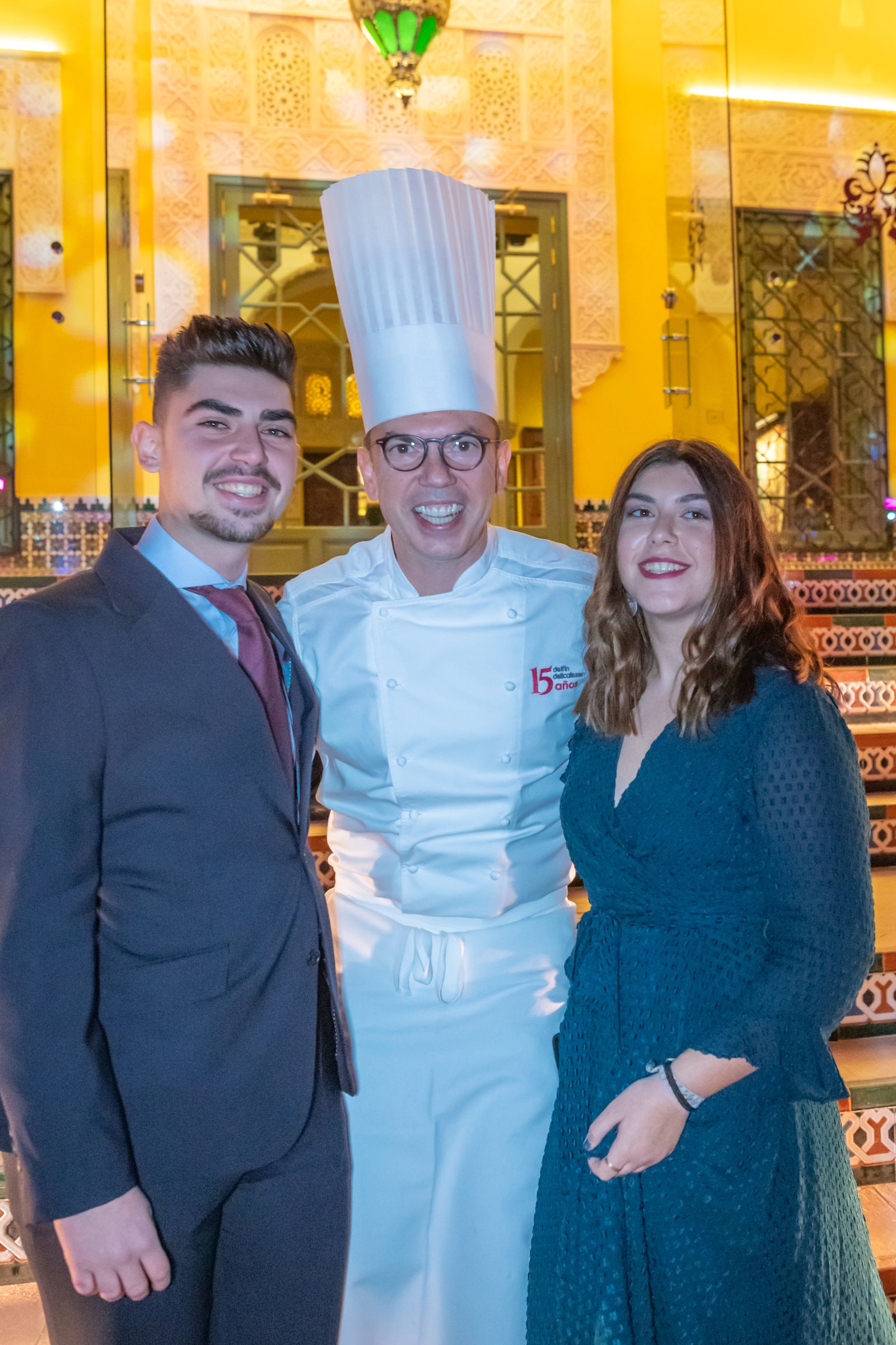 Delfín con sus hijos, Daniel y Marta.