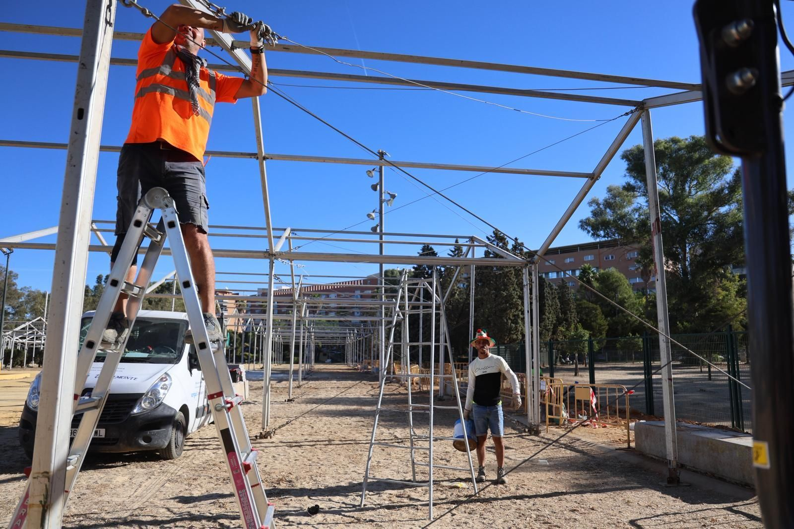 Instalación de las casetas.