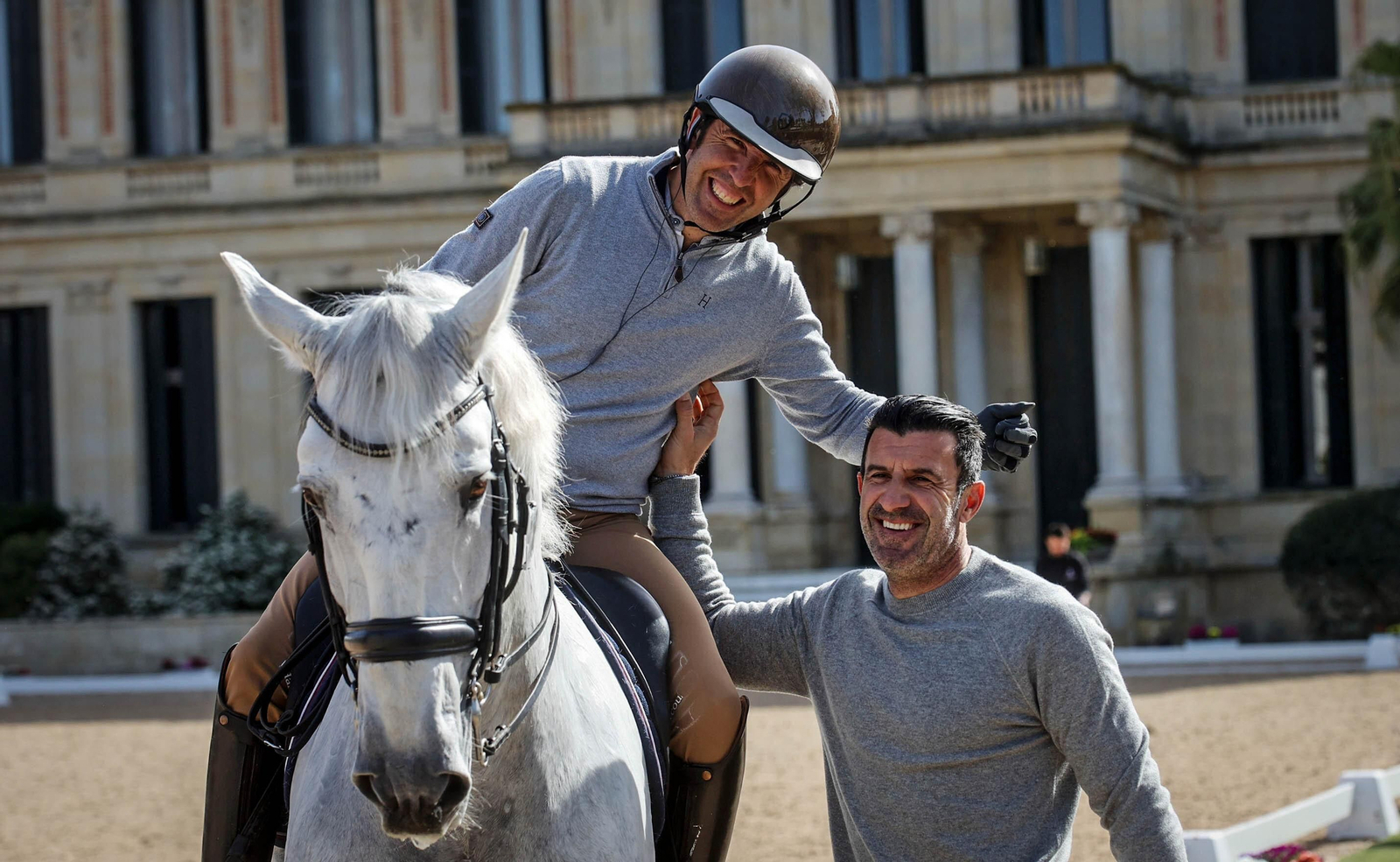 La modelo Helen Svedin y Luís Figo en el Concurso Internacional Doma Clásica en Jerez