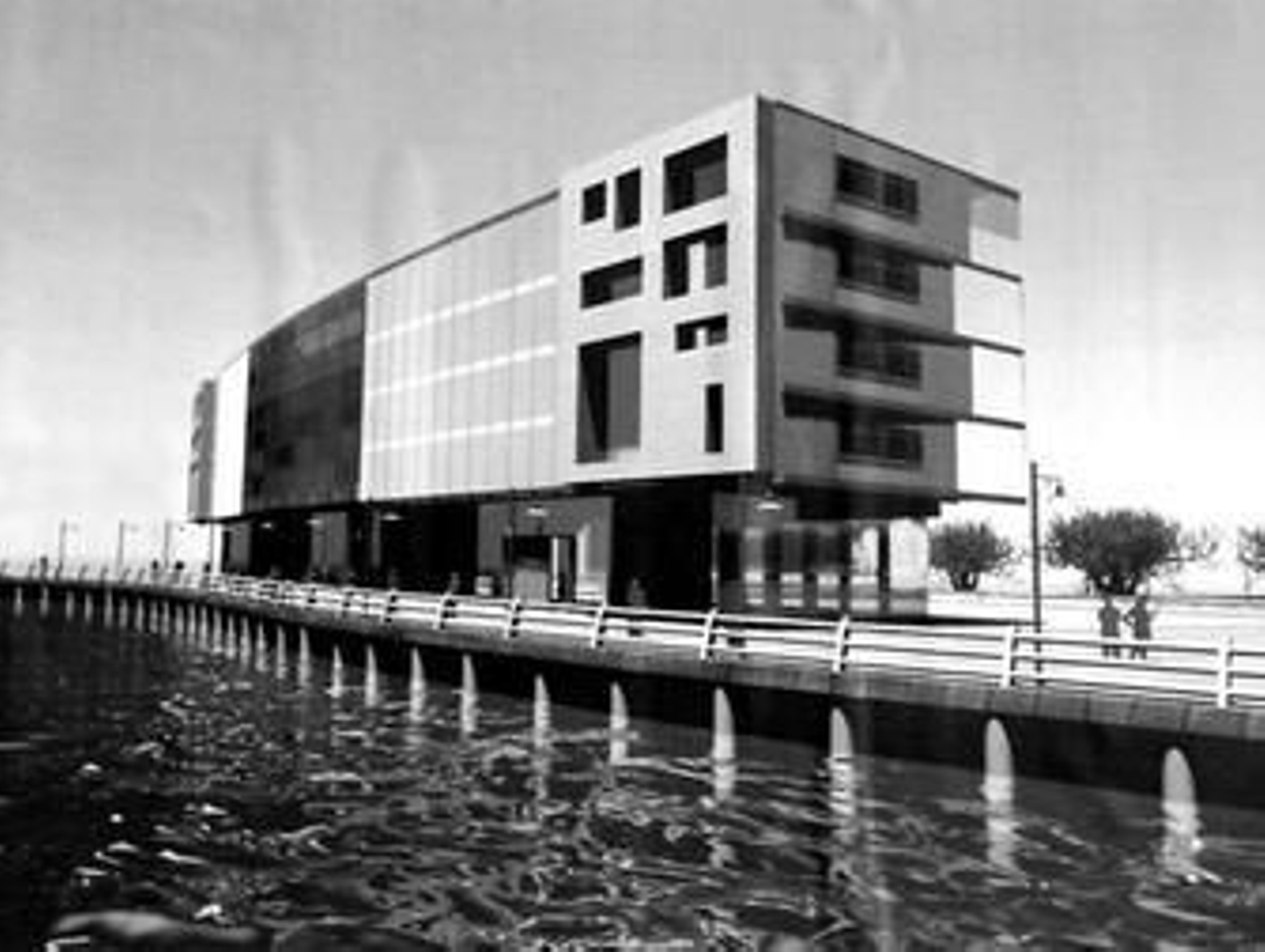 Recreación del proyecto de edificación que no llegó a realizarse.