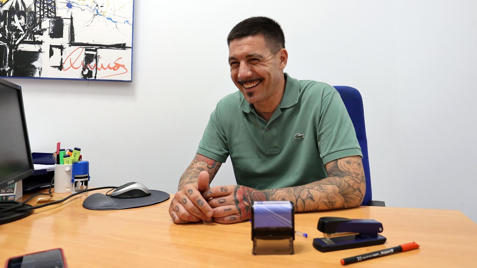 Gallo, muy sonriente, está muy ilusionado con su nueva faceta y las posibilidades del equipo.