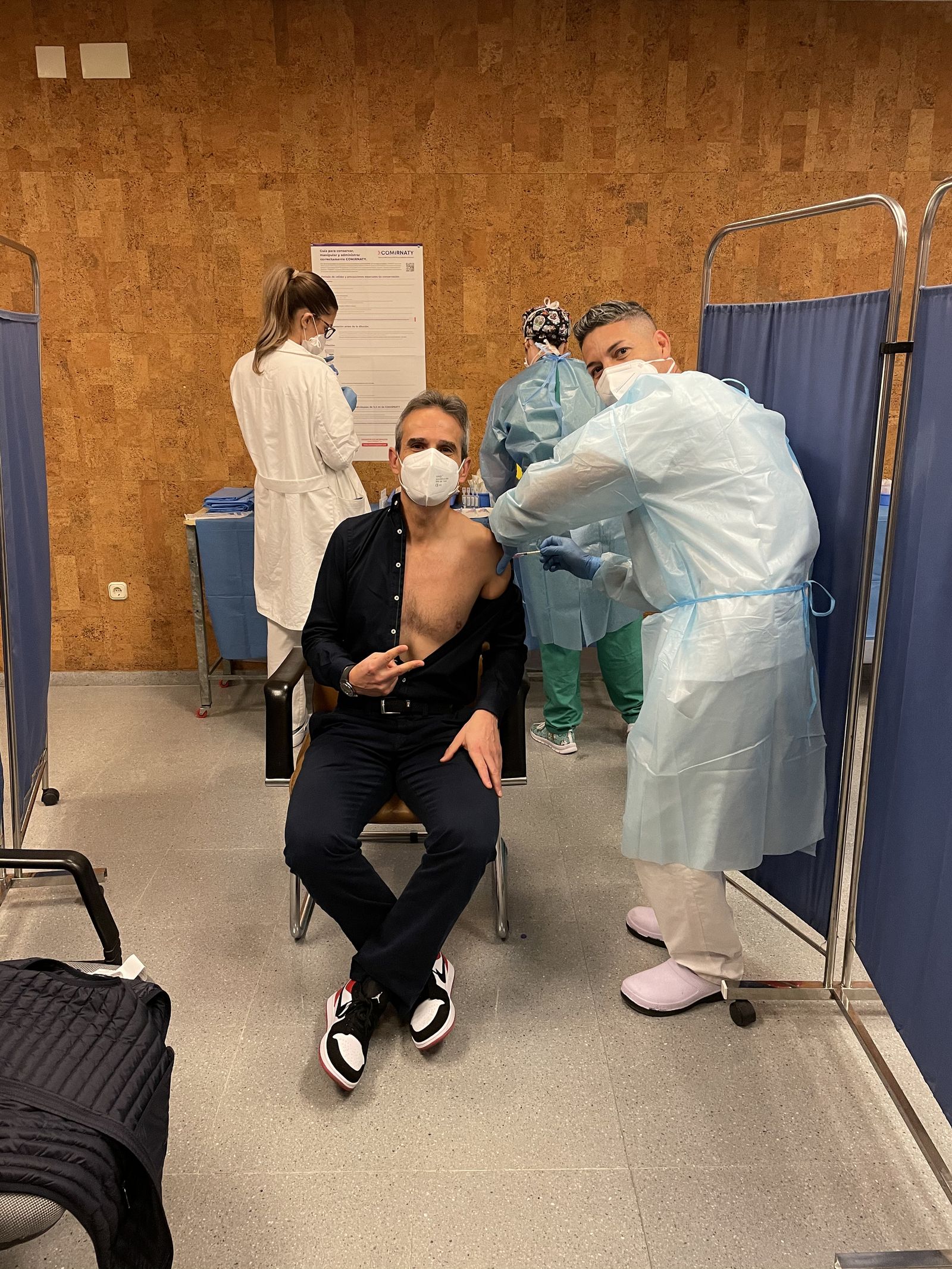 Momento de la vacunación.