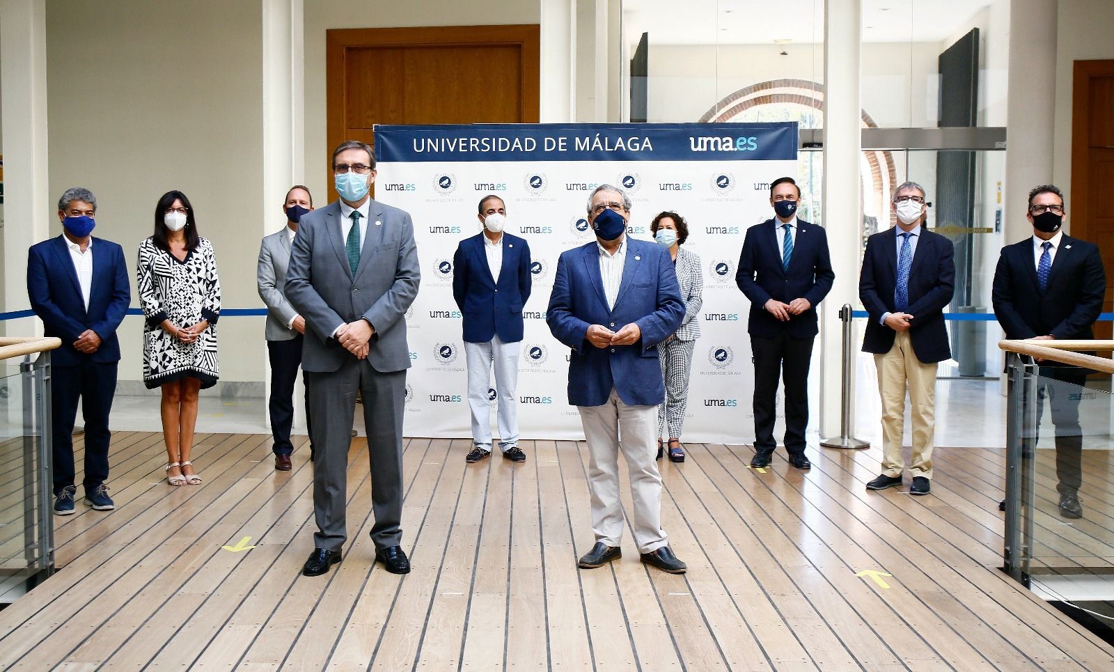 Los rectores de las universidades públicas andaluzas, este miércoles en Málaga.