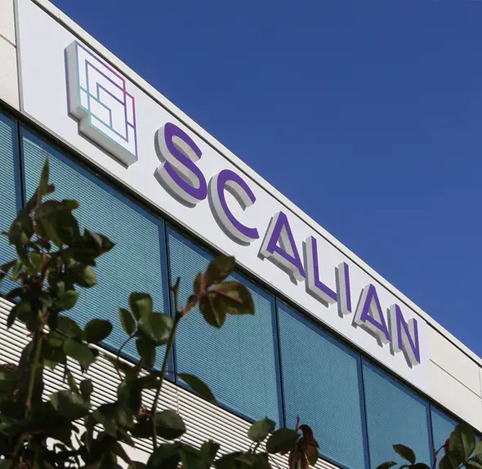 Logotipo de Scalain en una sede de la compañía.