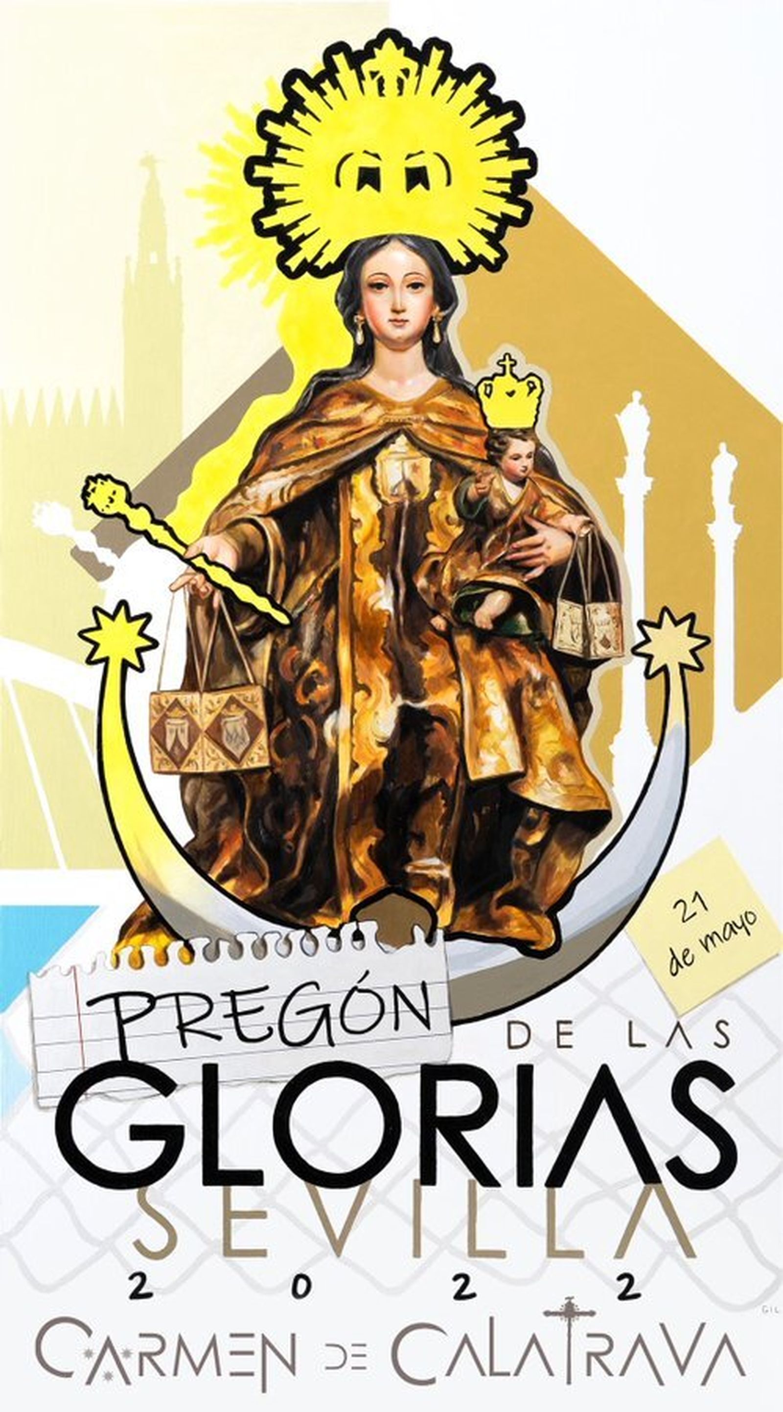 Cartel del pregón de las Glorias, obra de Ricardo Gil
