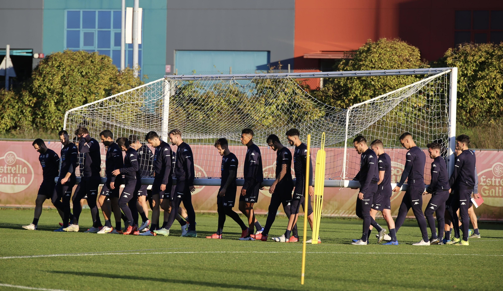 Jugadores del Lugo, en un entrenamiento reciente.